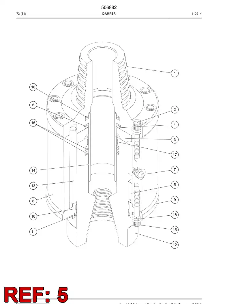 507319 507319 Damper - Sandvik Technical Drawing