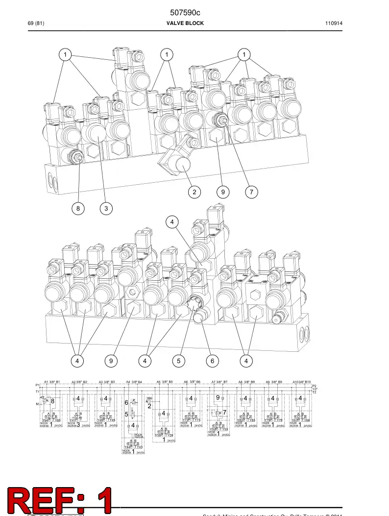 507336 507336 Directional valve - Sandvik Technical Drawing