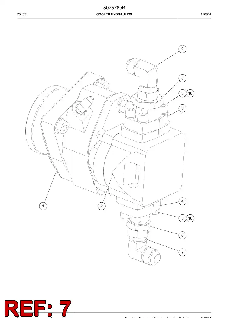 507578c 507578c COOLER HYDRAULICS - Sandvik Technical Drawing