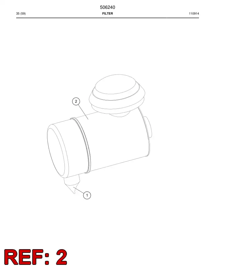 507829 507829 Filter element - Sandvik Technical Drawing