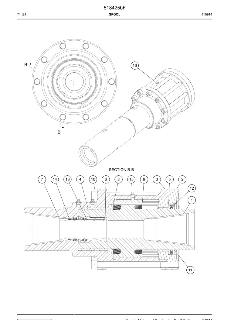 508721 508721 SEAL KIT - Sandvik Technical Drawing