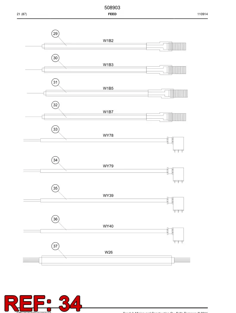 508912 508912 Cable - Sandvik Technical Drawing