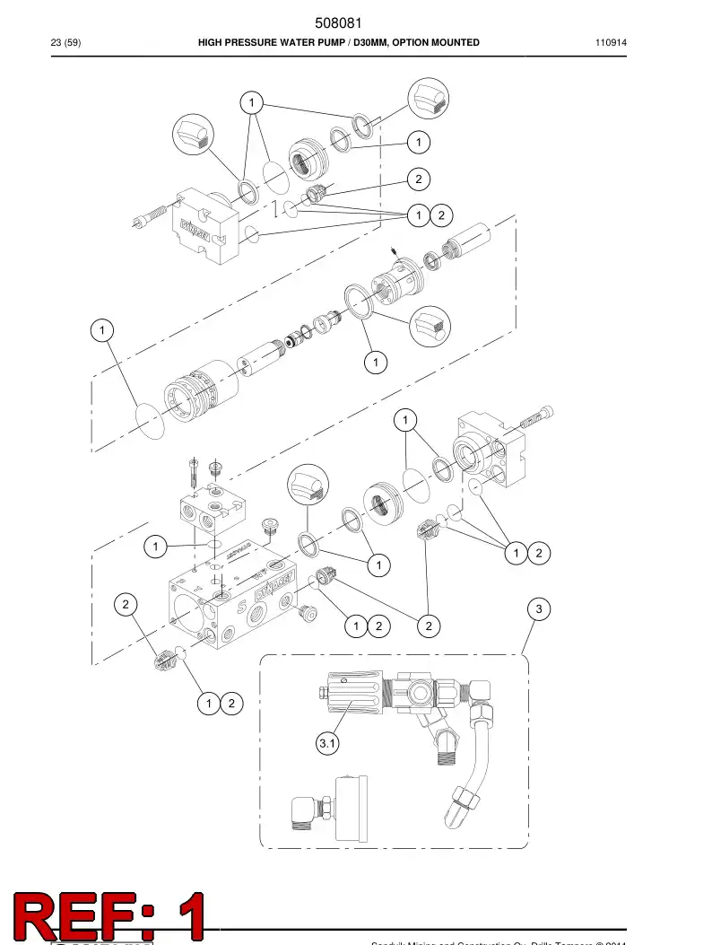 509020 509020 Seal kit - Sandvik Technical Drawing