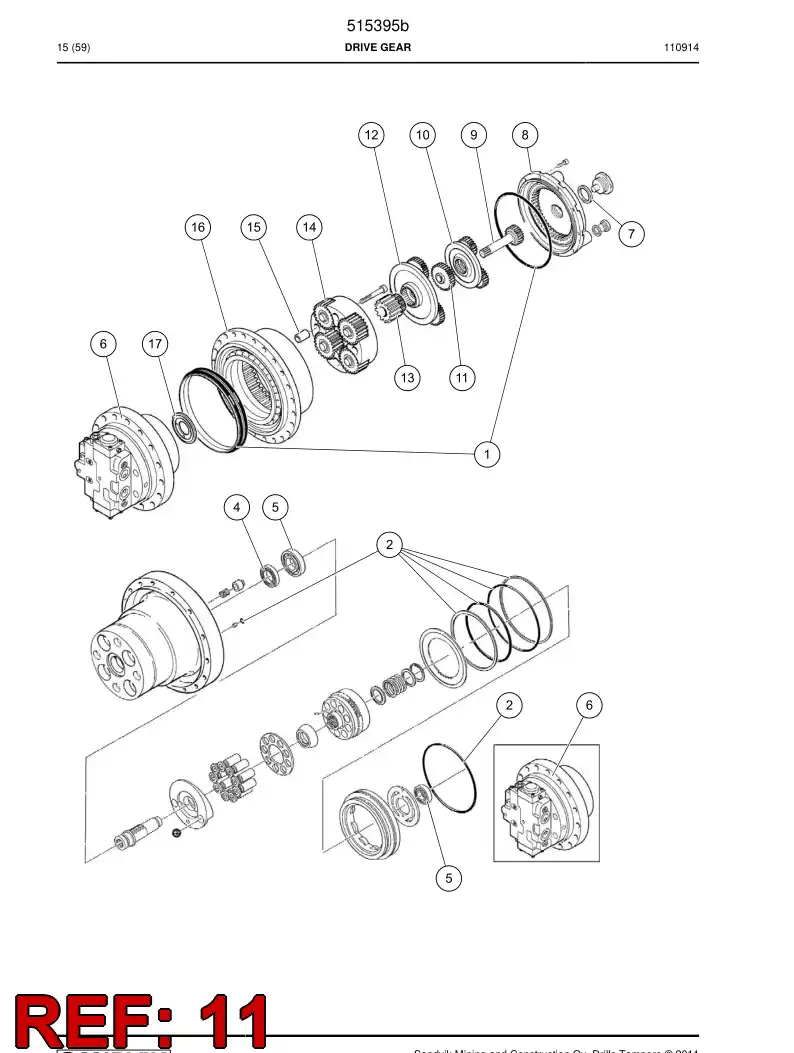 509225 509225 Sun gear - Sandvik Technical Drawing