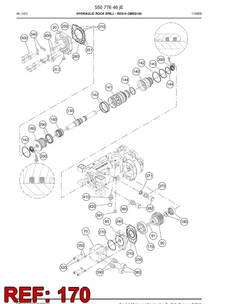 51111150 511 111 50 Deep groove ball bearing - Sandvik Technical Drawing