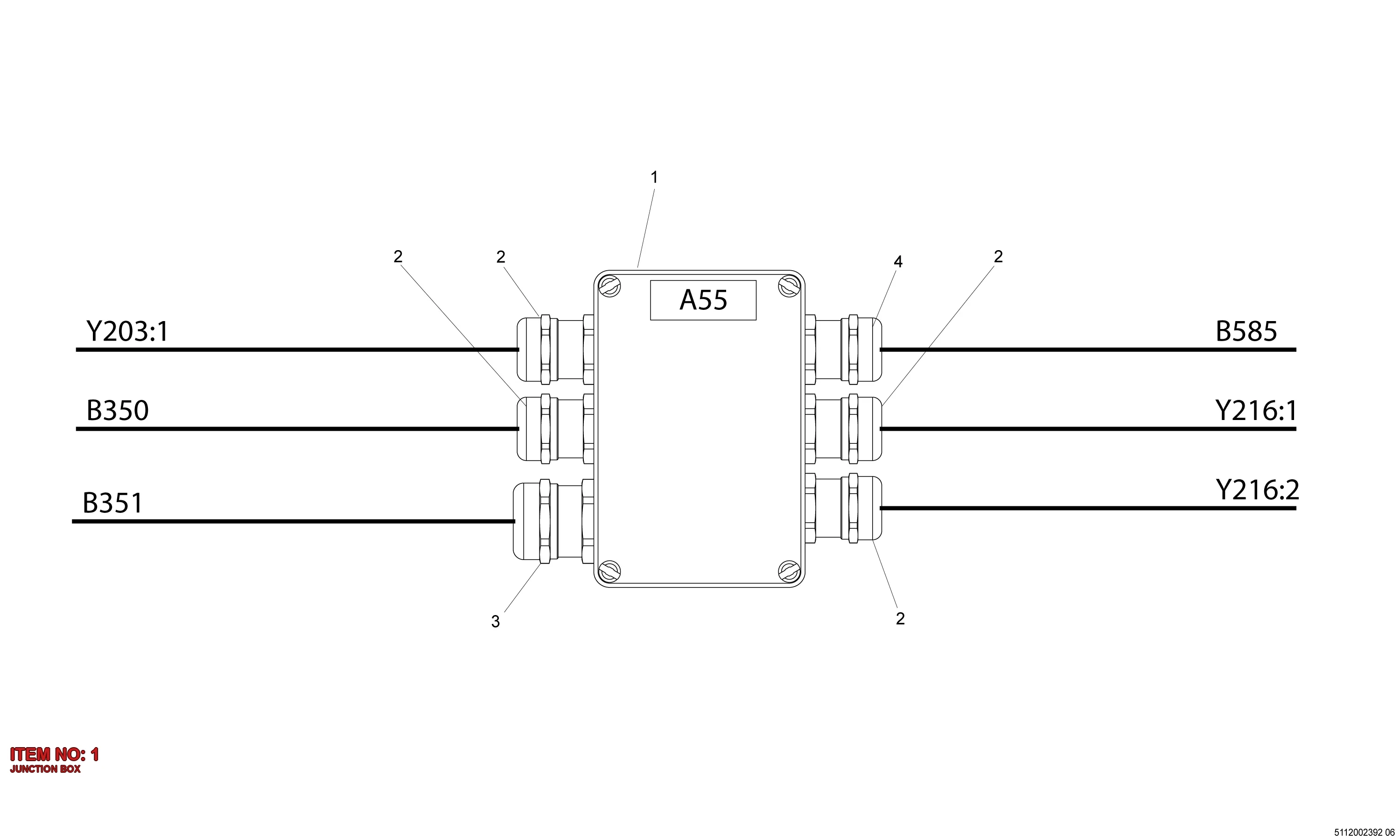 5112 0023 93 JUNCTION BOX - Technical Drawing