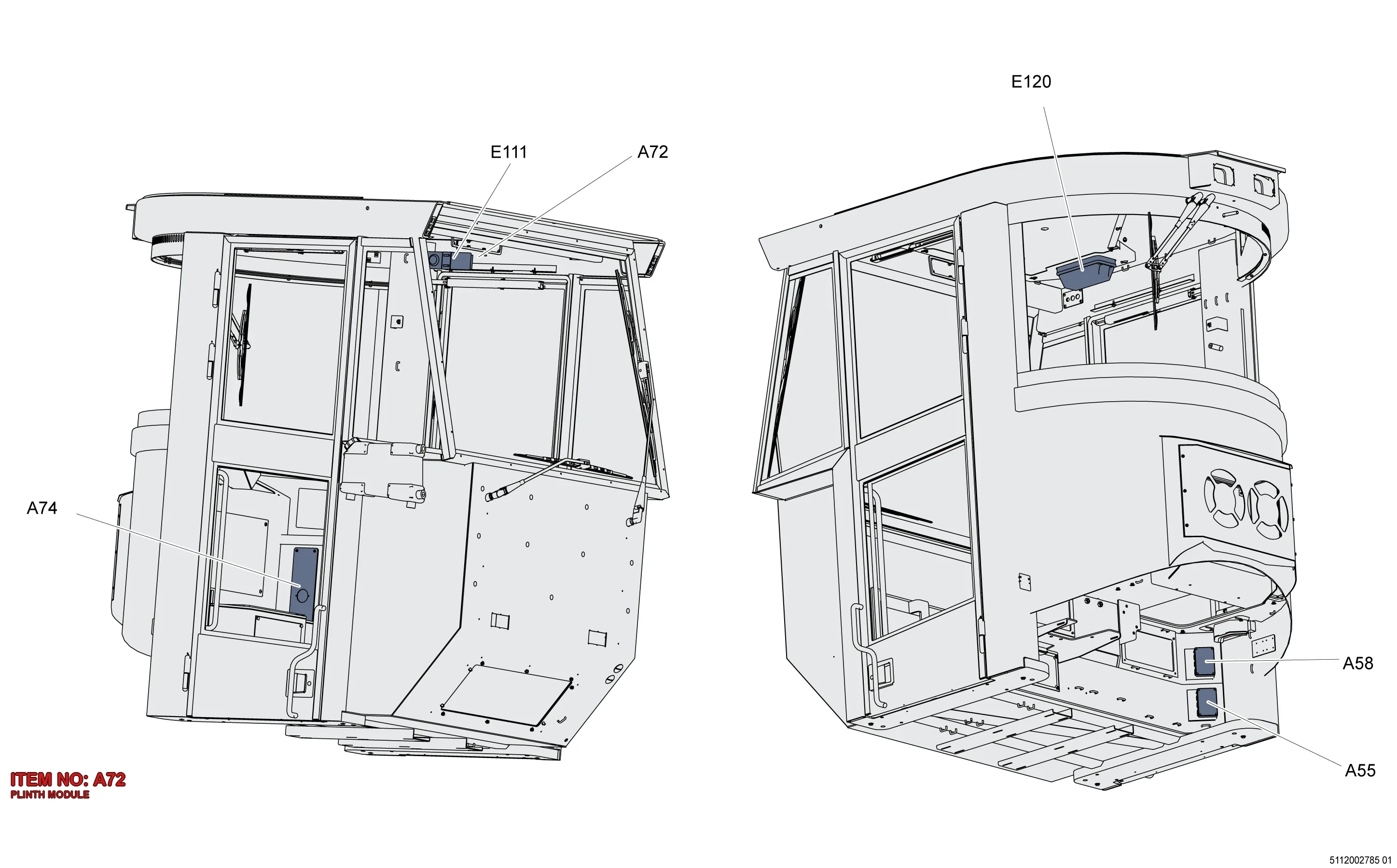 5112 0023 97 PLINTH MODULE - Technical Drawing