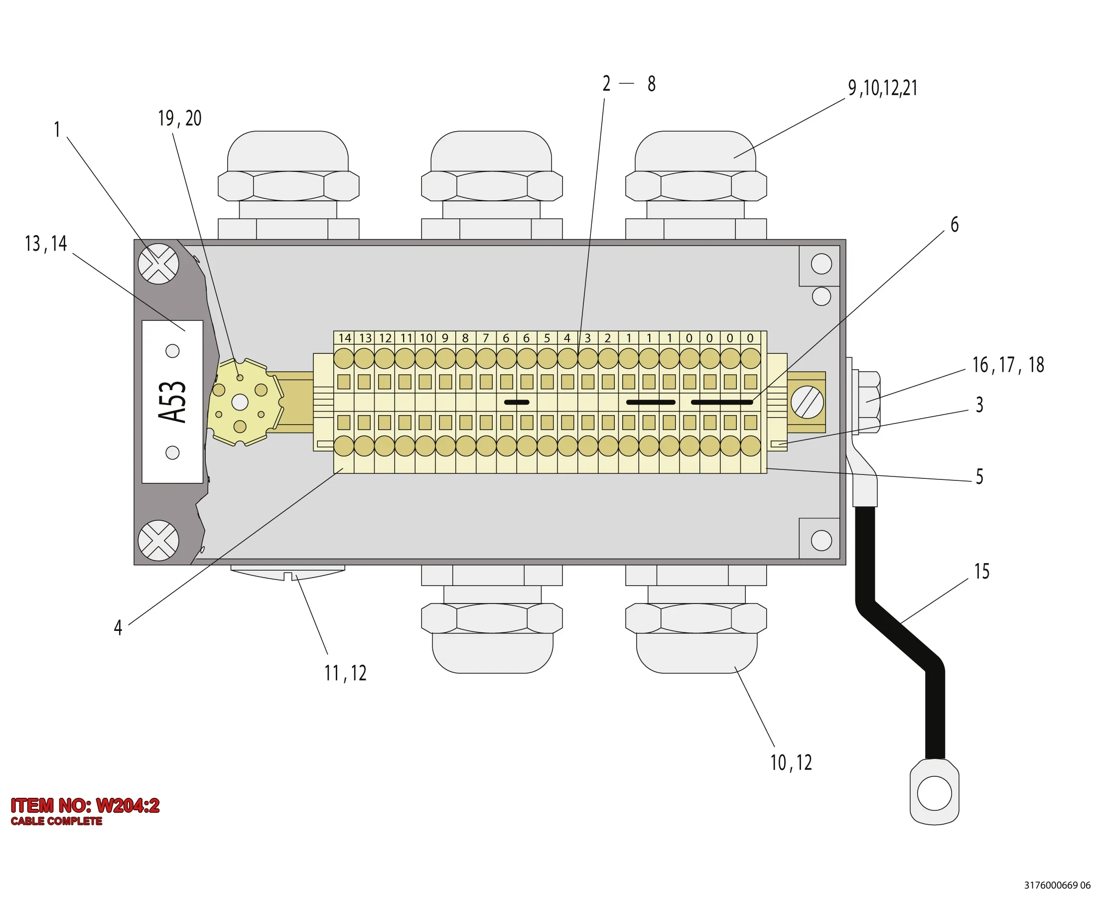 5112 0026 52 CABLE COMPLETE - Technical Drawing