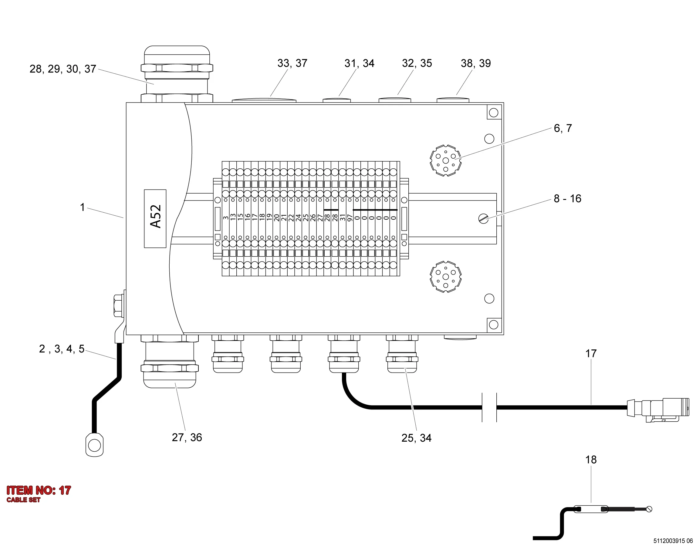 5112 0027 26 CABLE SET - Technical Drawing