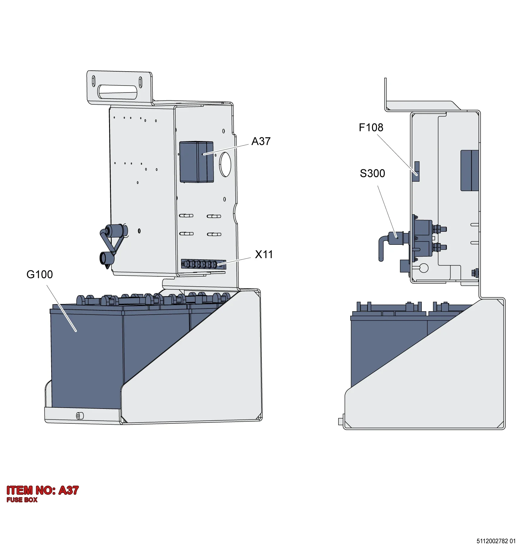 5112 0027 29 FUSE BOX - Technical Drawing