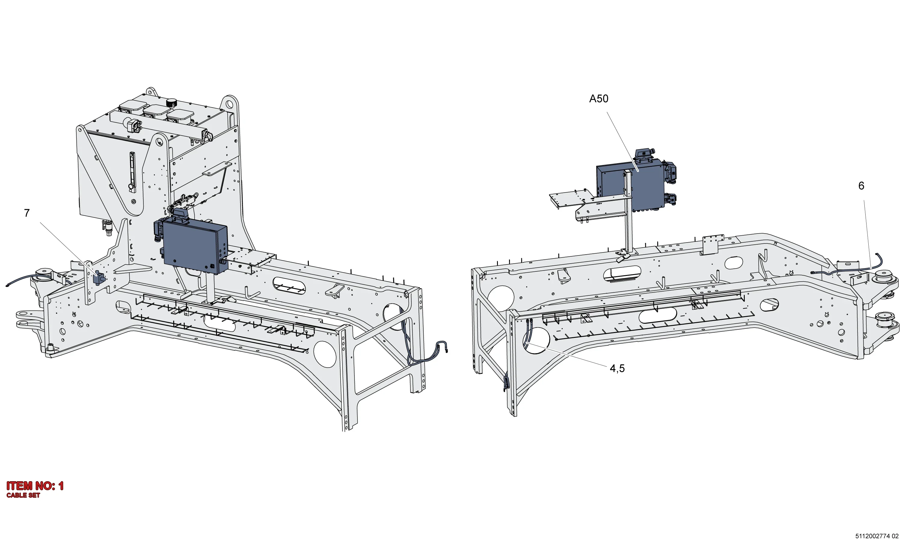 5112 0027 78 CABLE SET - Technical Drawing