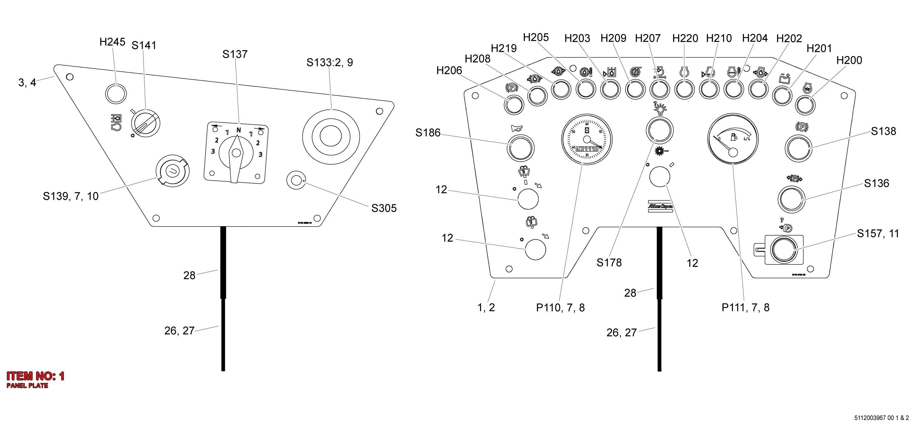 5112 0032 69 PANEL PLATE - Technical Drawing