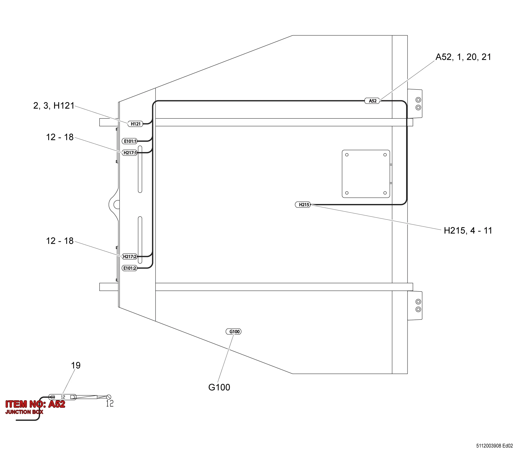 5112 0039 14 JUNCTION BOX - Technical Drawing