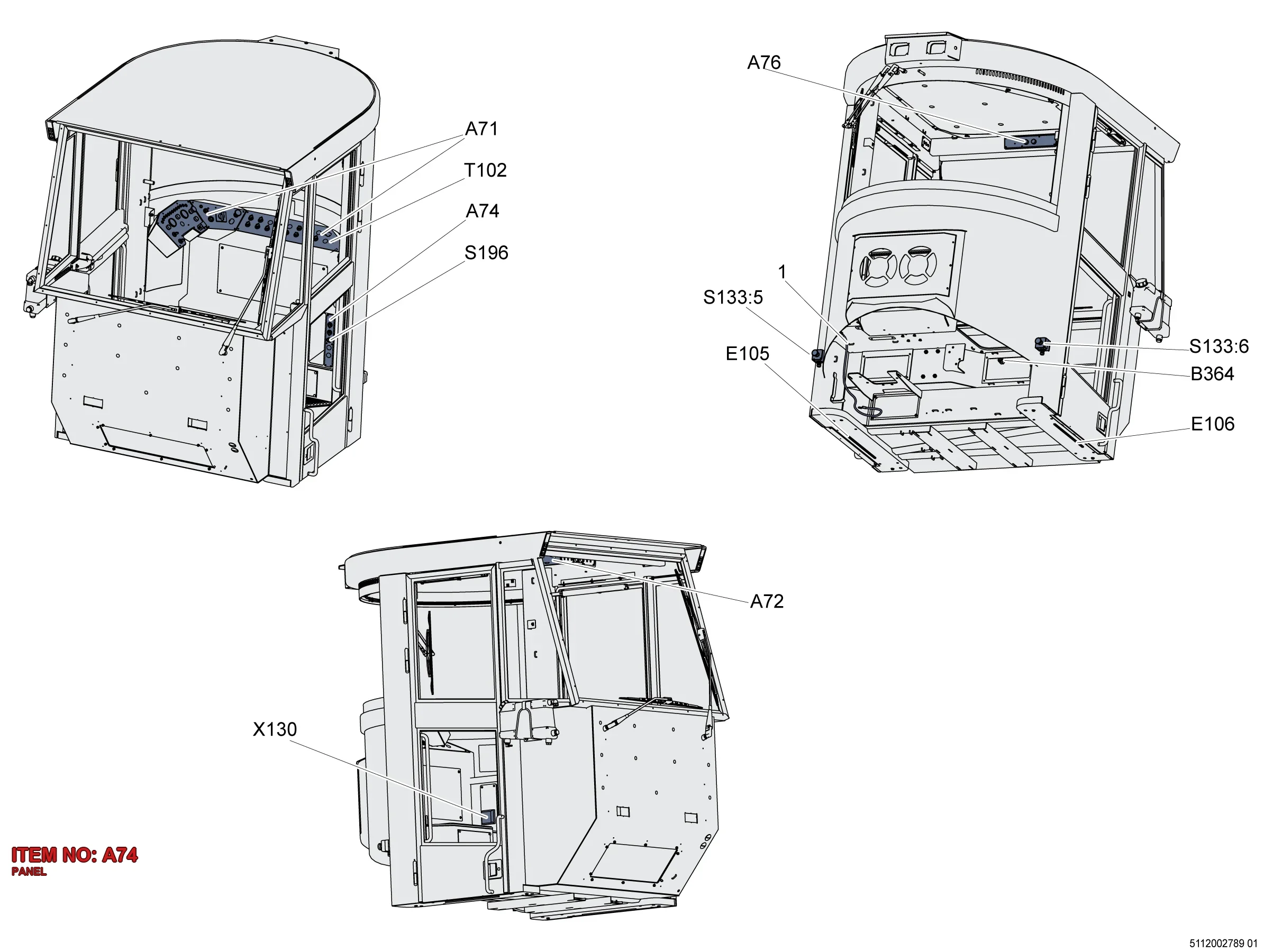 5112 0039 57 PANEL - Technical Drawing