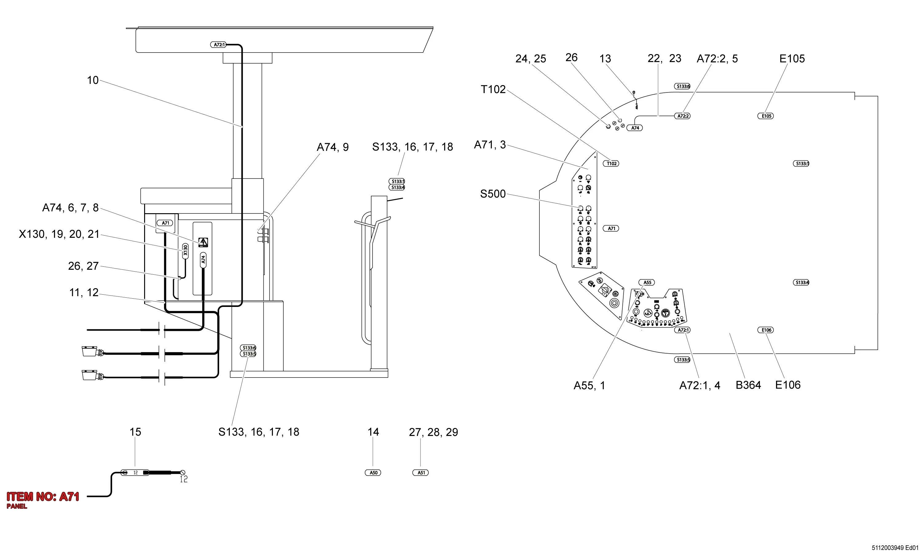 5112 0039 66 PANEL - Technical Drawing