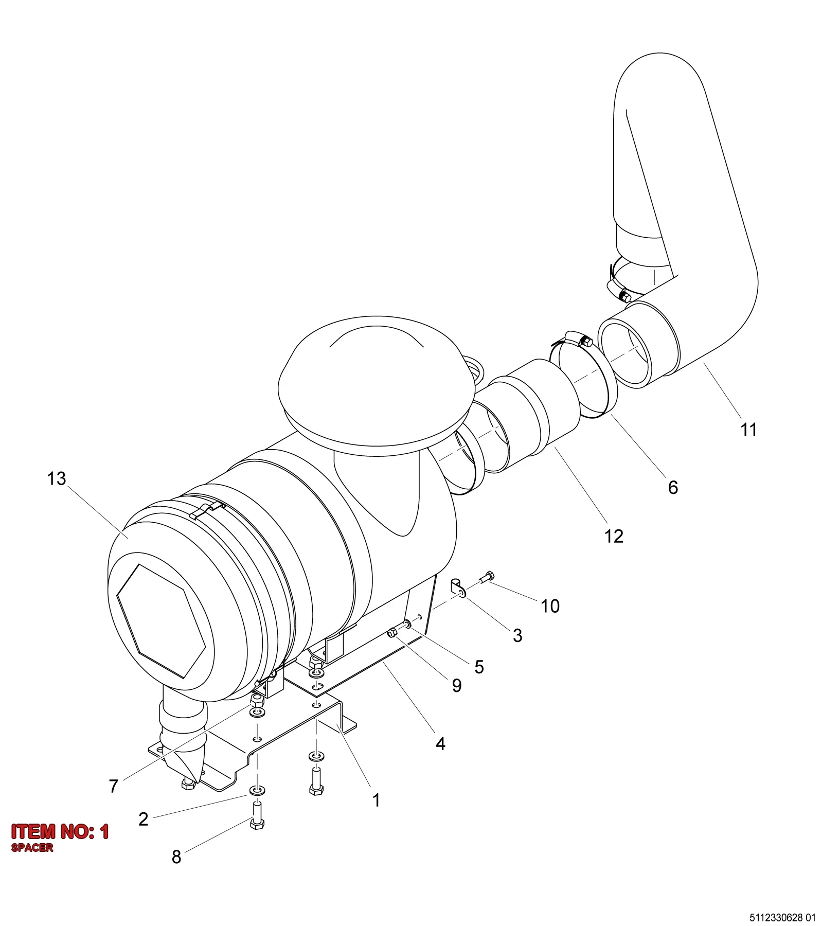 5112 0102 62 SPACER - Technical Drawing