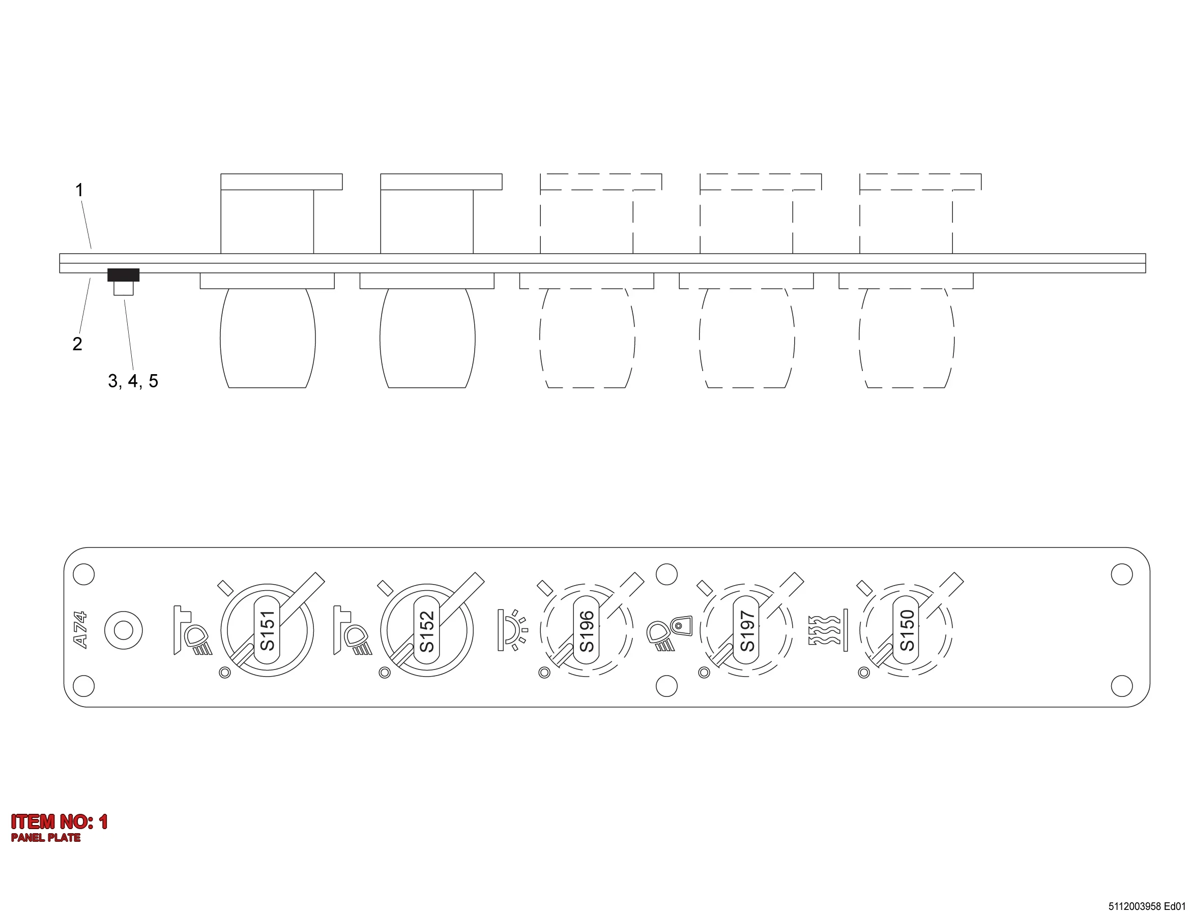 5112 0103 41 PANEL PLATE - Technical Drawing
