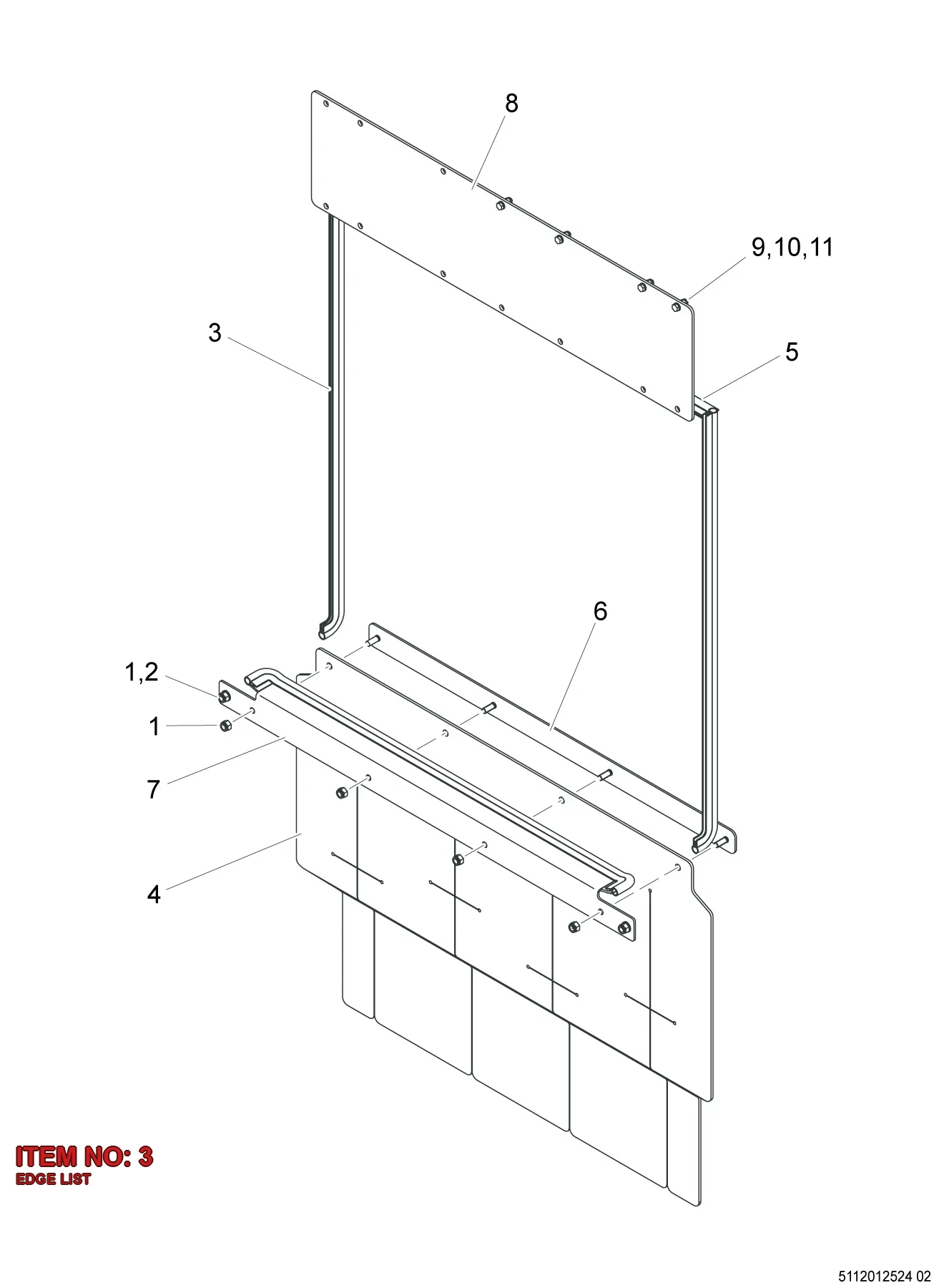5112 0106 95 EDGE LIST - Technical Drawing
