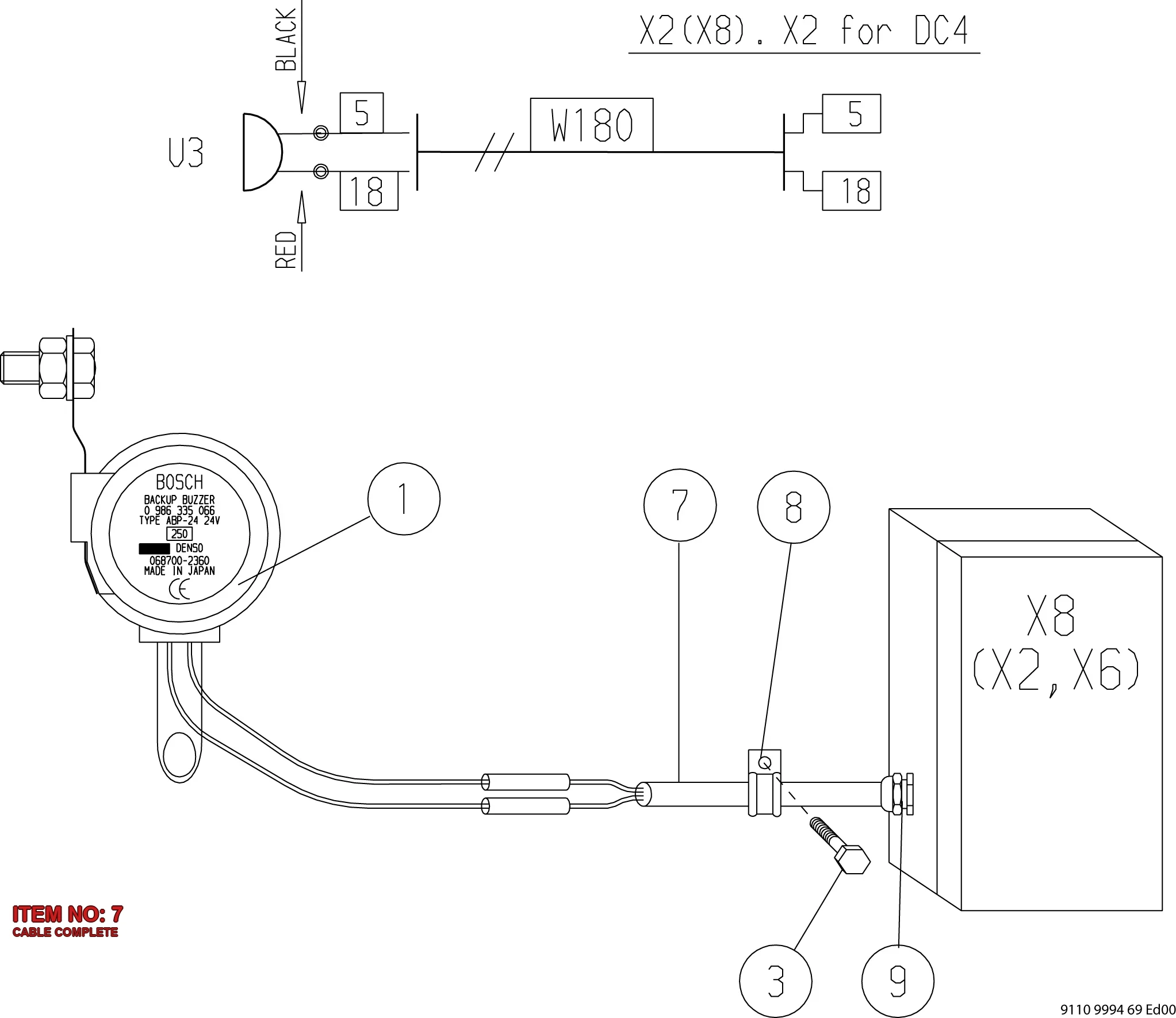 5112 0115 67 CABLE COMPLETE - Technical Drawing