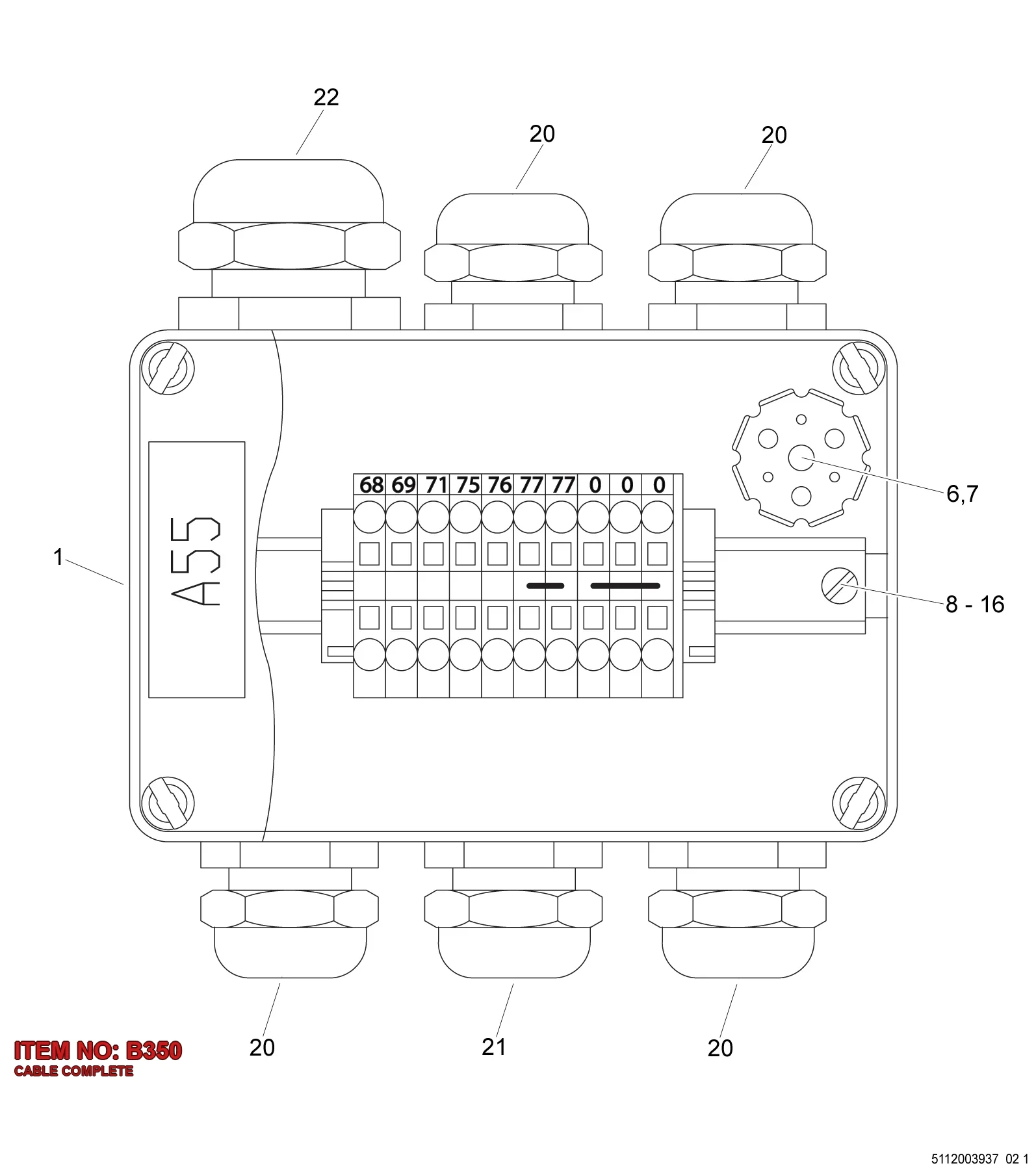 5112 0115 82 CABLE COMPLETE - Technical Drawing