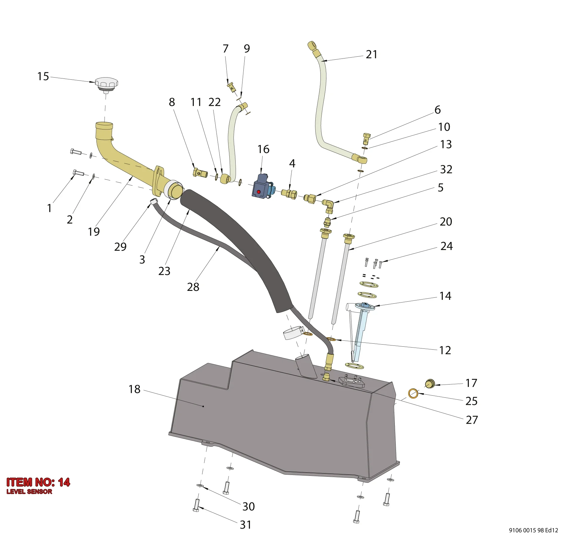 5112 2083 95 LEVEL SENSOR - Technical Drawing