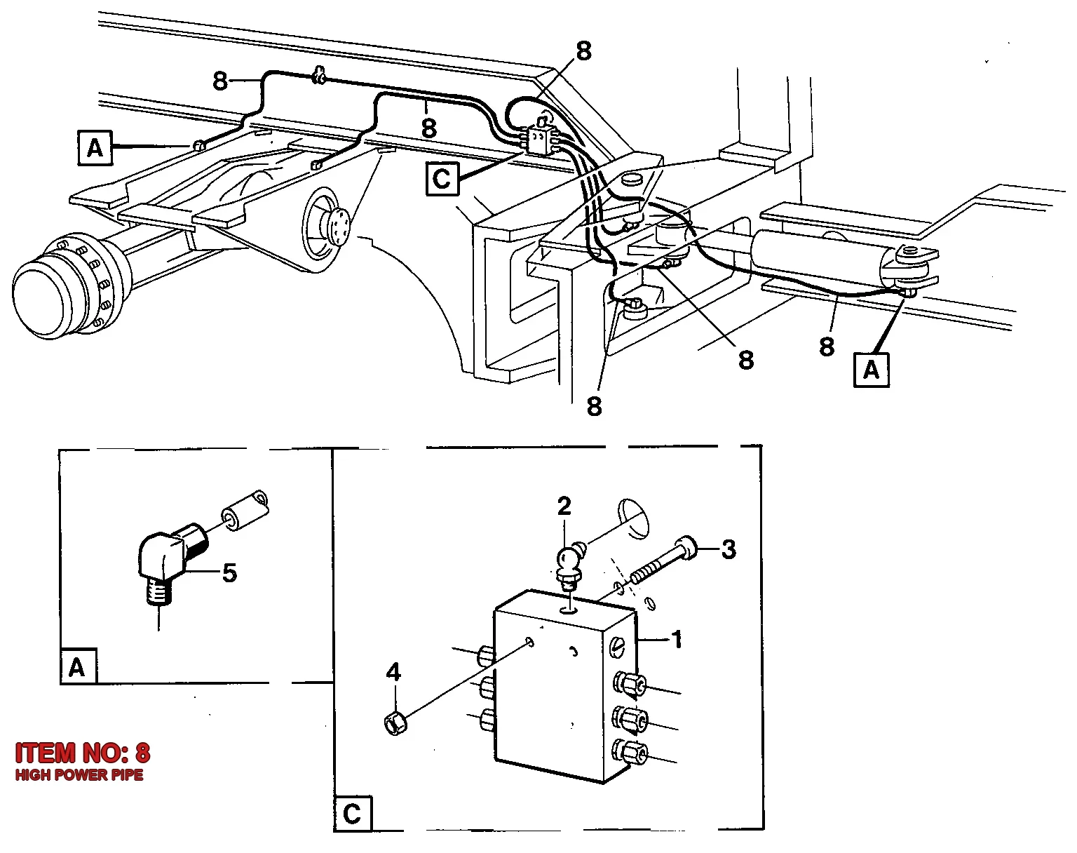 5112 2164 00 HIGH POWER PIPE - Technical Drawing