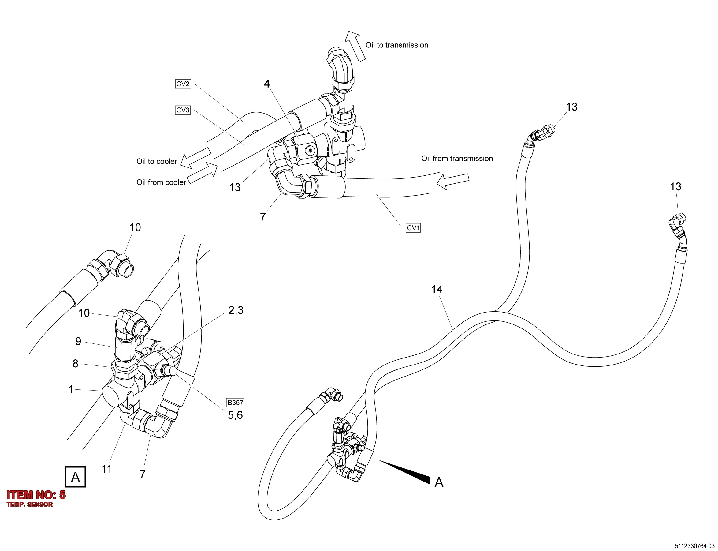 5112 2354 77 TEMP. SENSOR - Technical Drawing