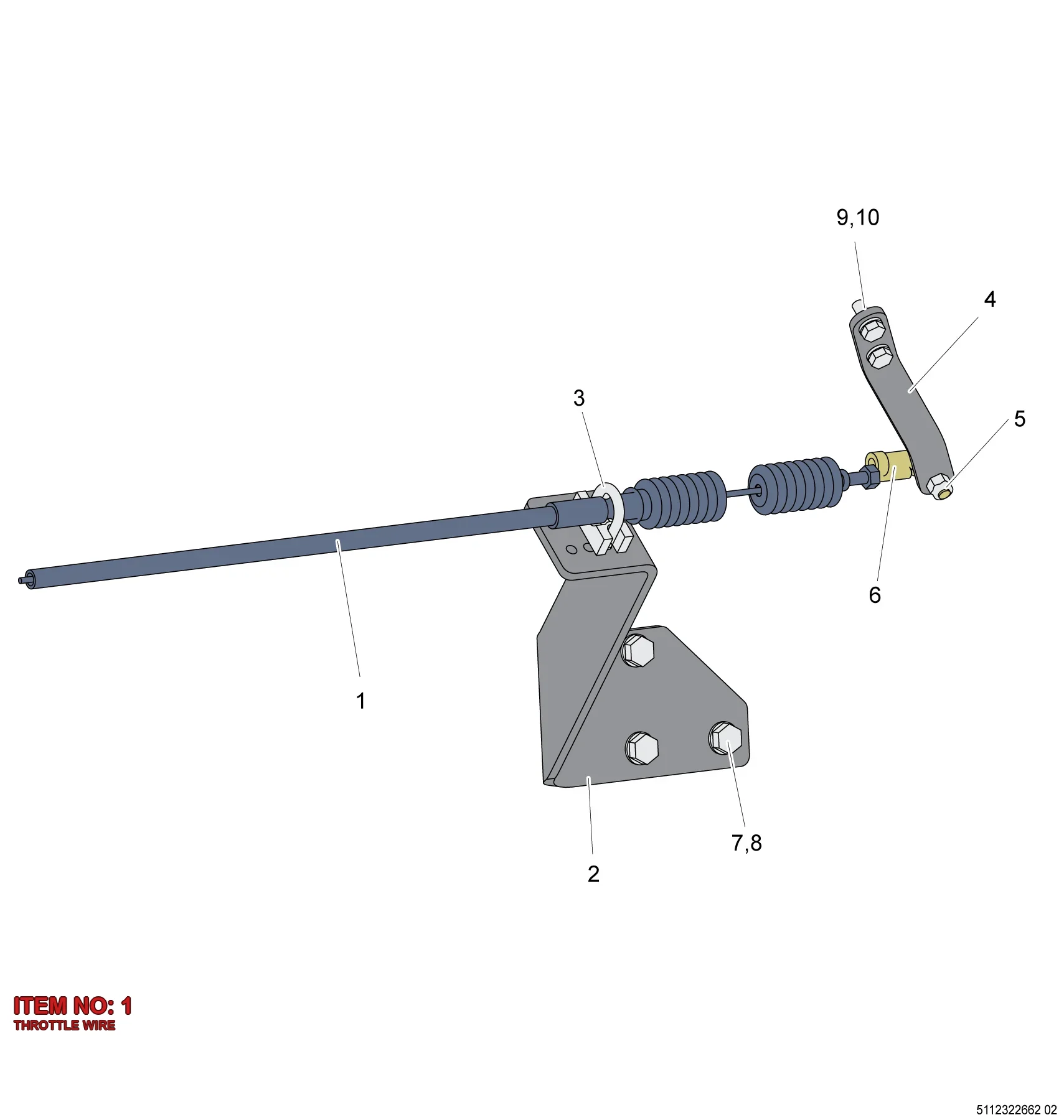 5112 2651 00 THROTTLE WIRE - Technical Drawing
