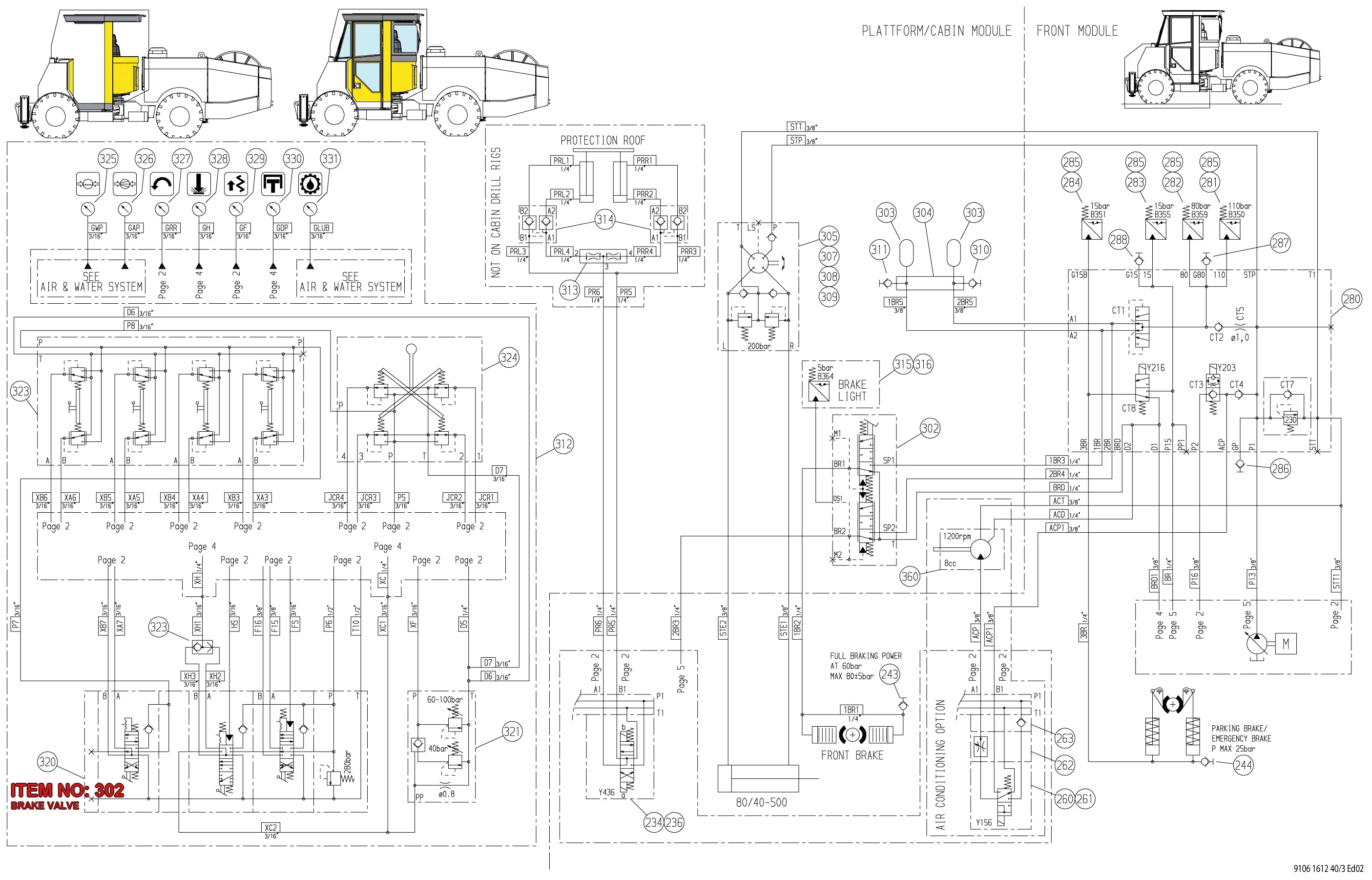 5112 2878 16 BRAKE VALVE - Technical Drawing