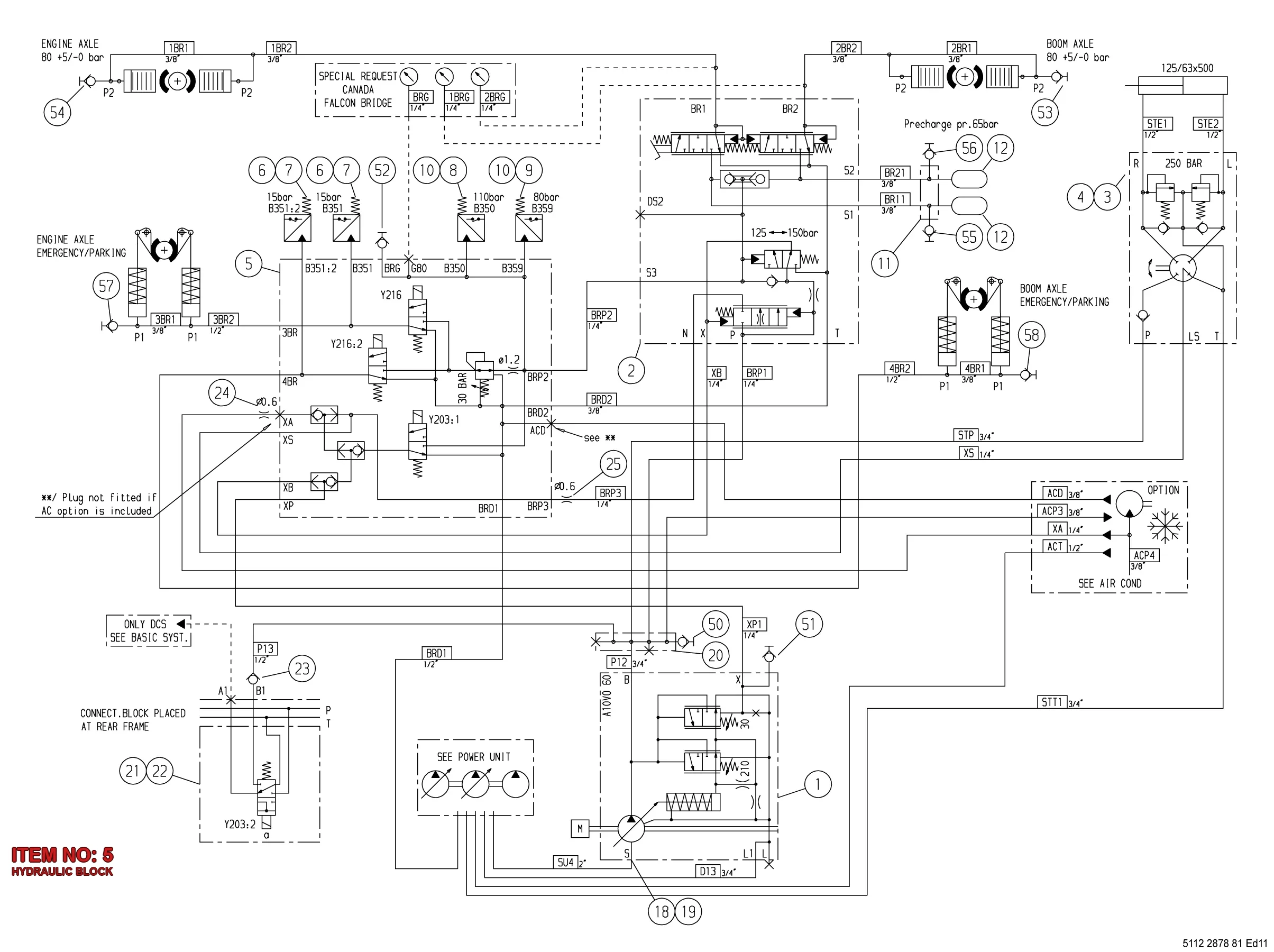 5112 2878 75 HYDRAULIC BLOCK - Technical Drawing