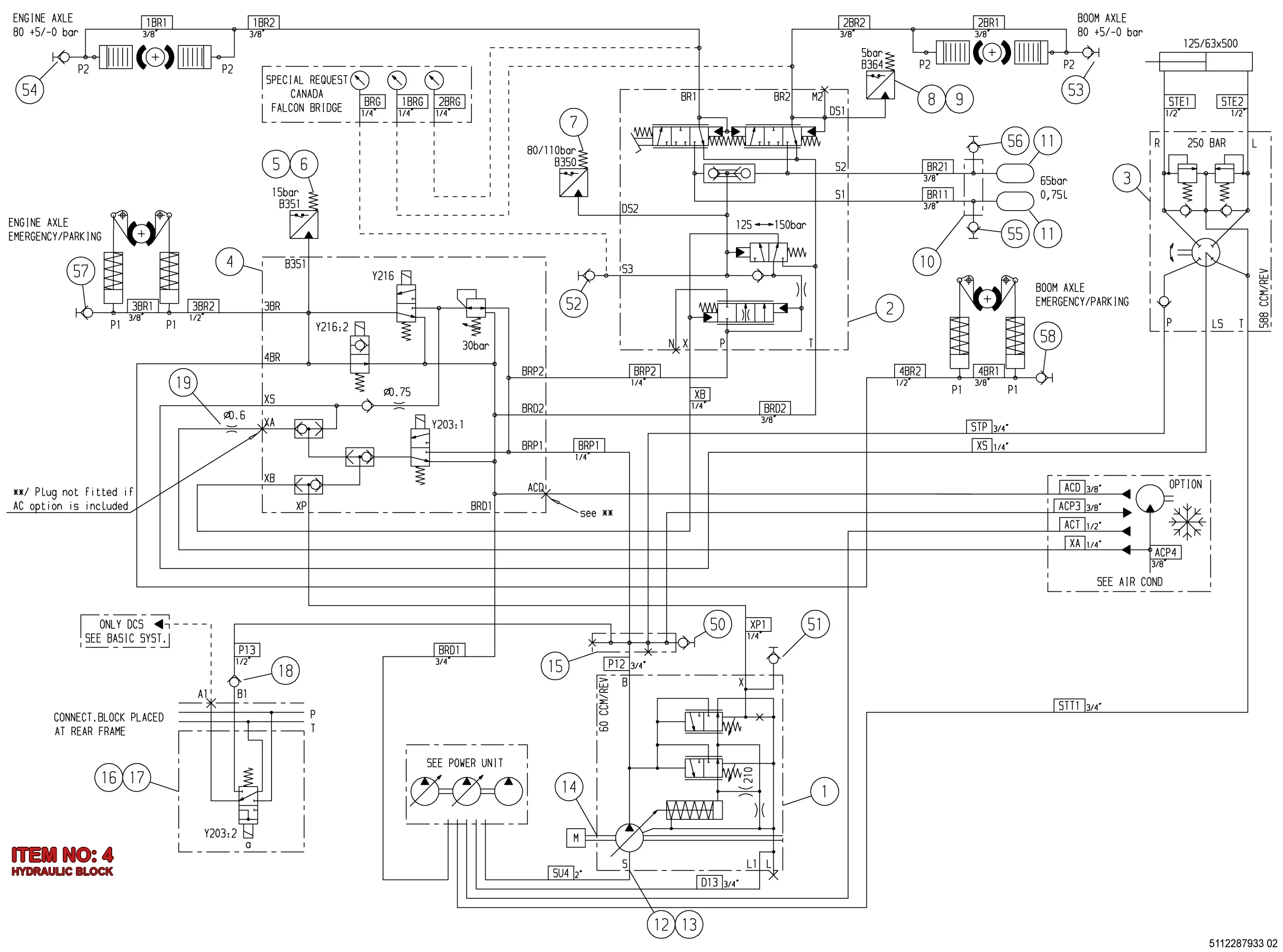 5112 2879 34 HYDRAULIC BLOCK - Technical Drawing