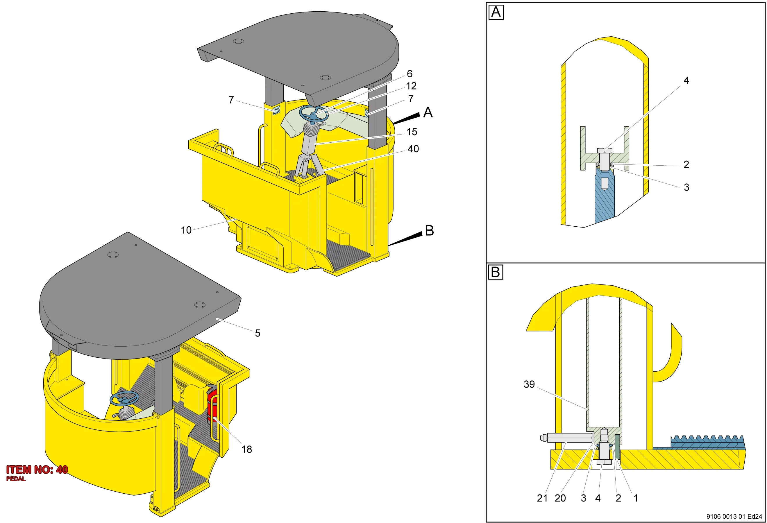 5112 3002 51 PEDAL - Technical Drawing