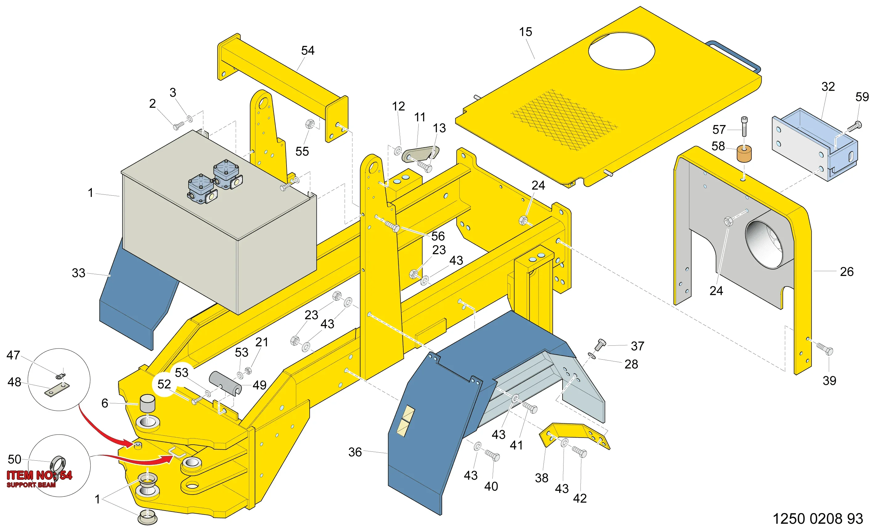 5112 3021 08 SUPPORT BEAM - Technical Drawing