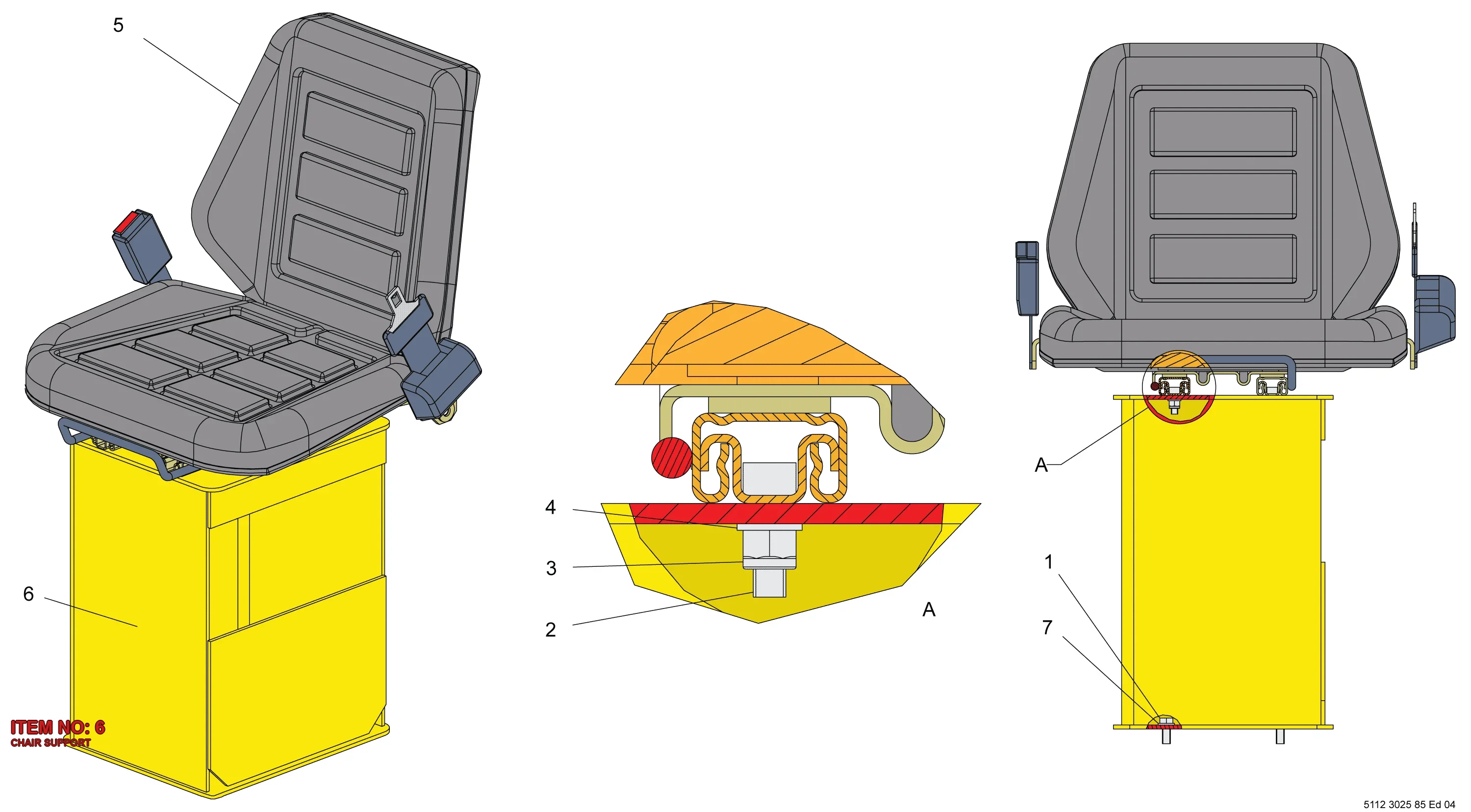 5112 3021 20 CHAIR SUPPORT - Technical Drawing
