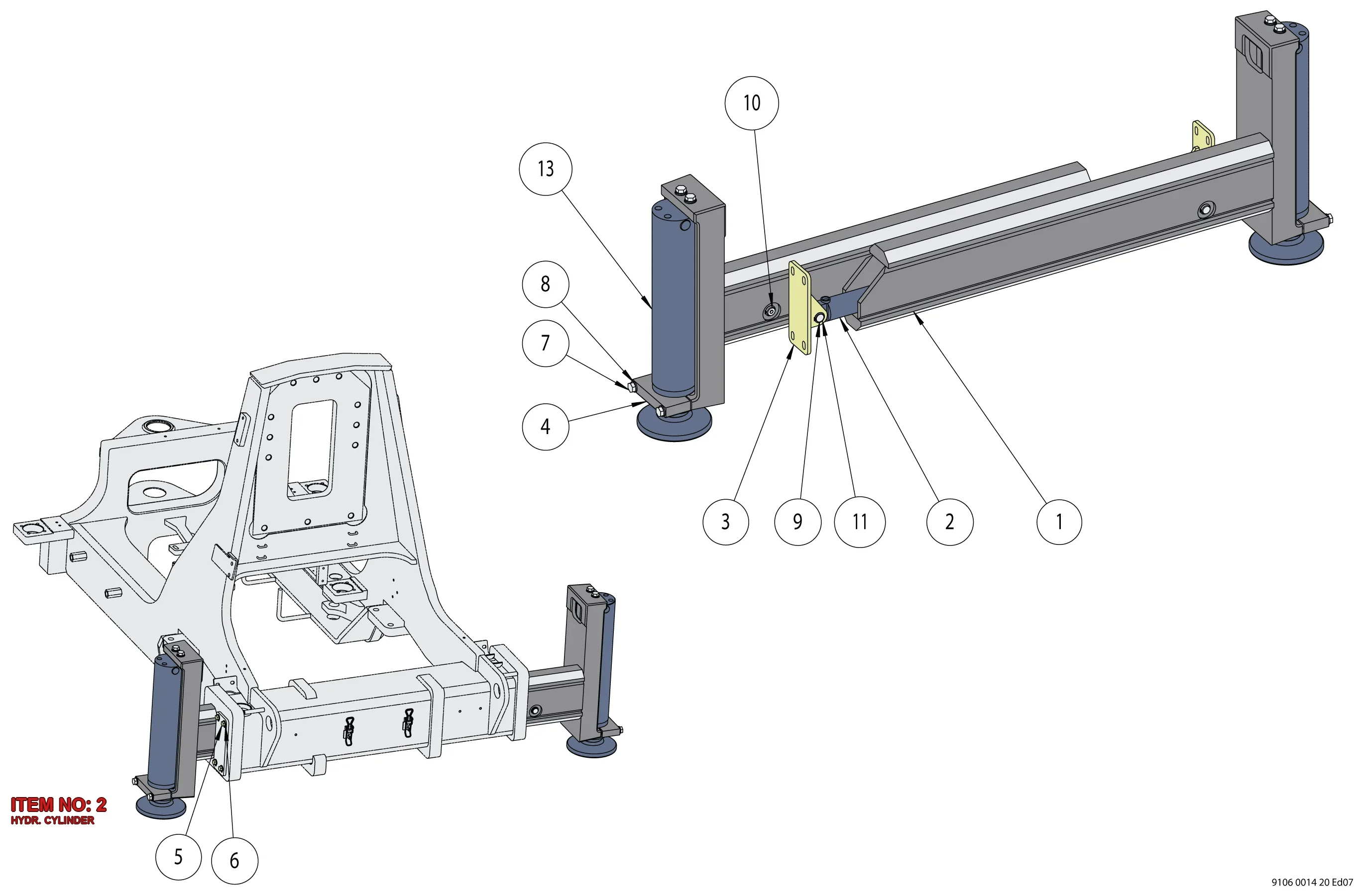 5112 3032 38 HYDR. CYLINDER - Technical Drawing