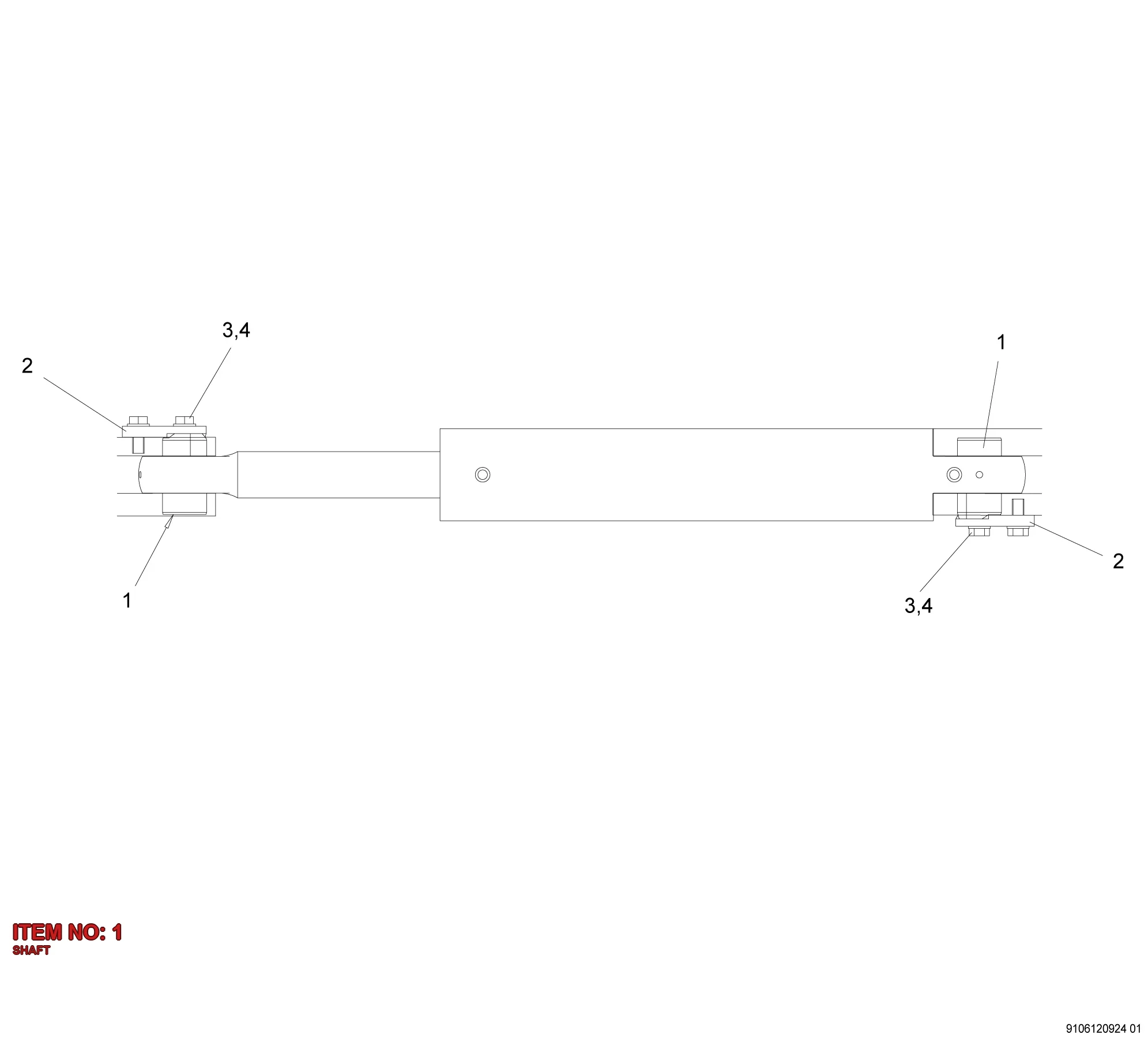 5112 3037 00 SHAFT - Technical Drawing