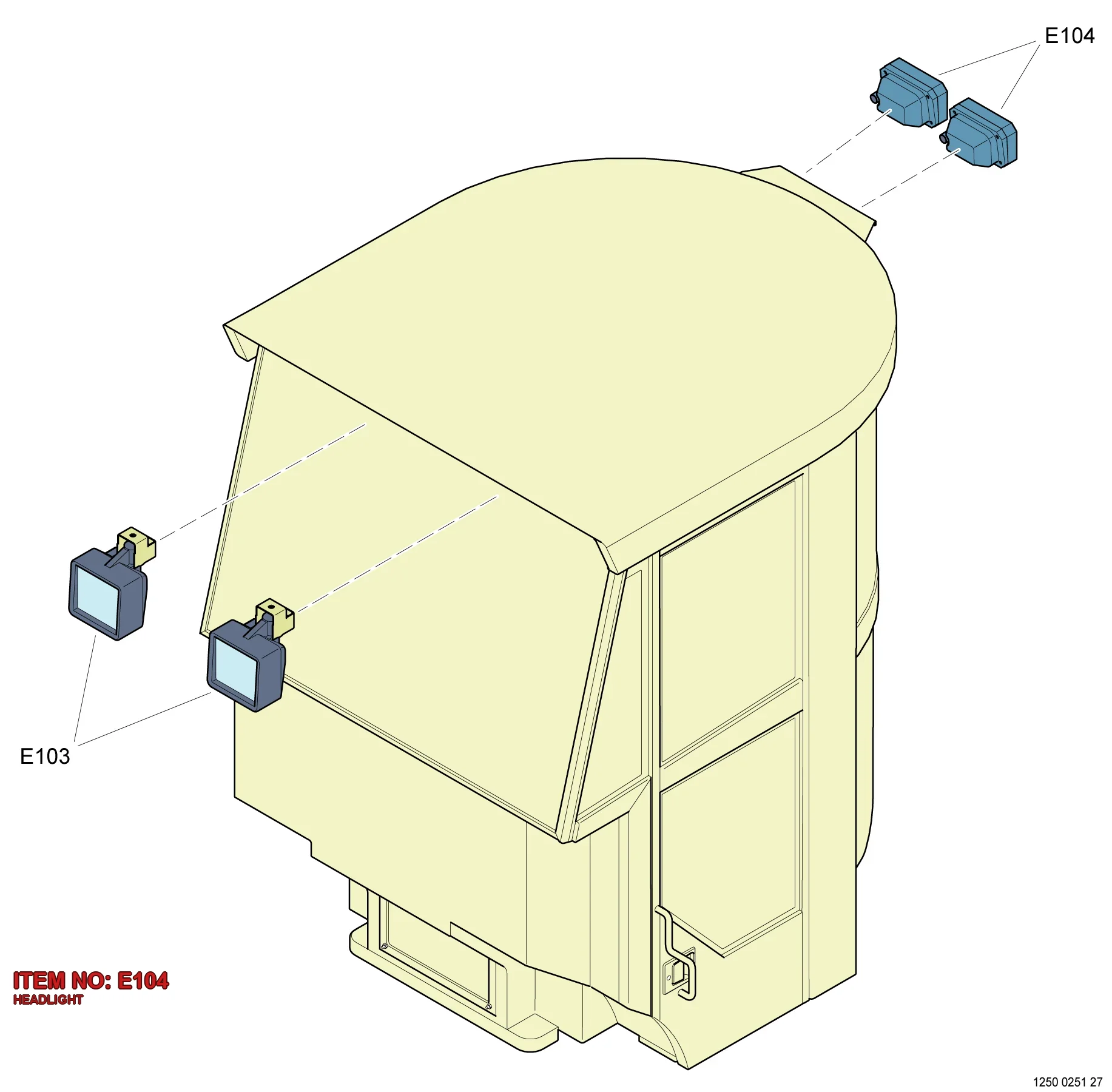 5112 3043 41 HEADLIGHT - Technical Drawing