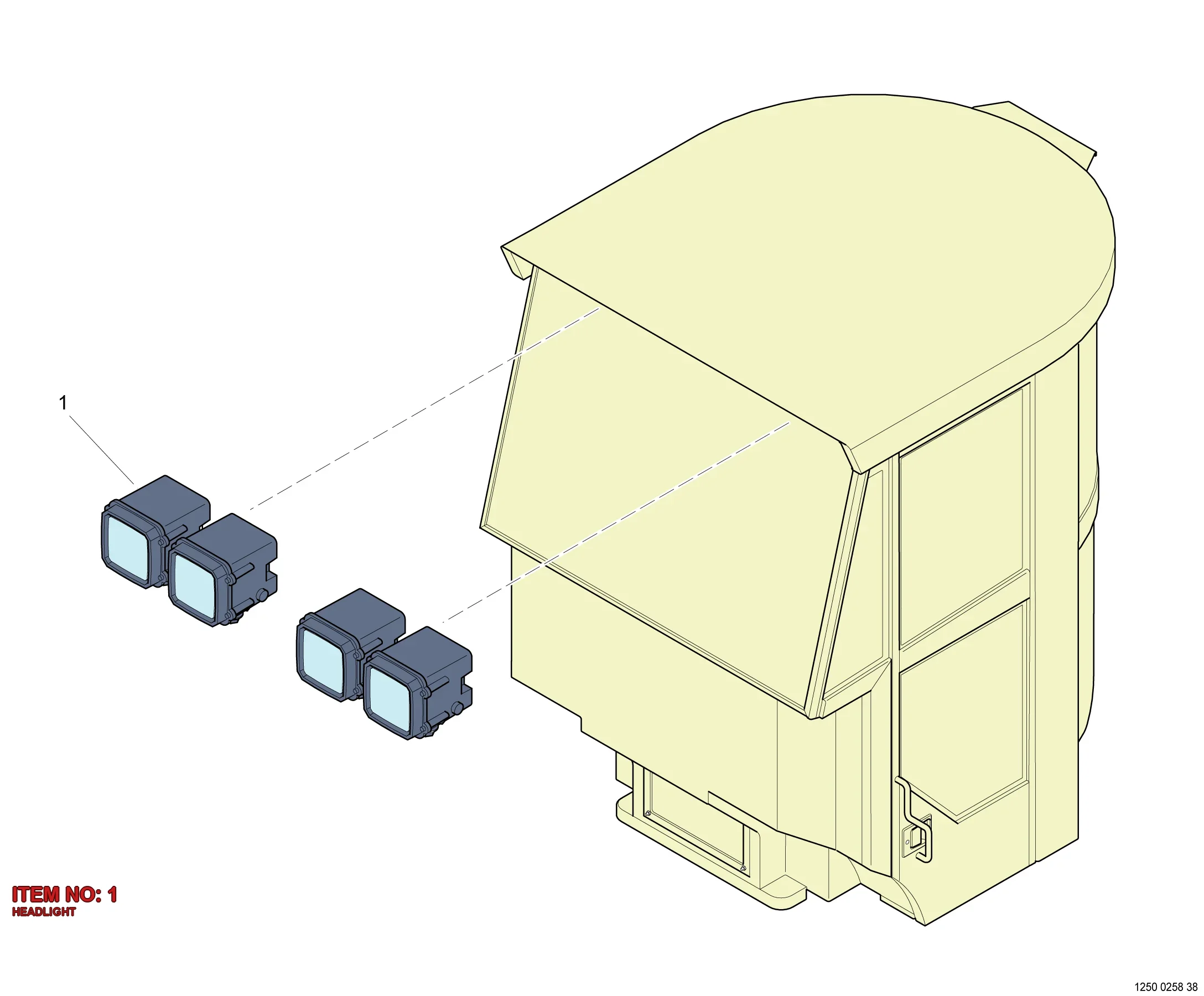 5112 3043 58 HEADLIGHT - Technical Drawing