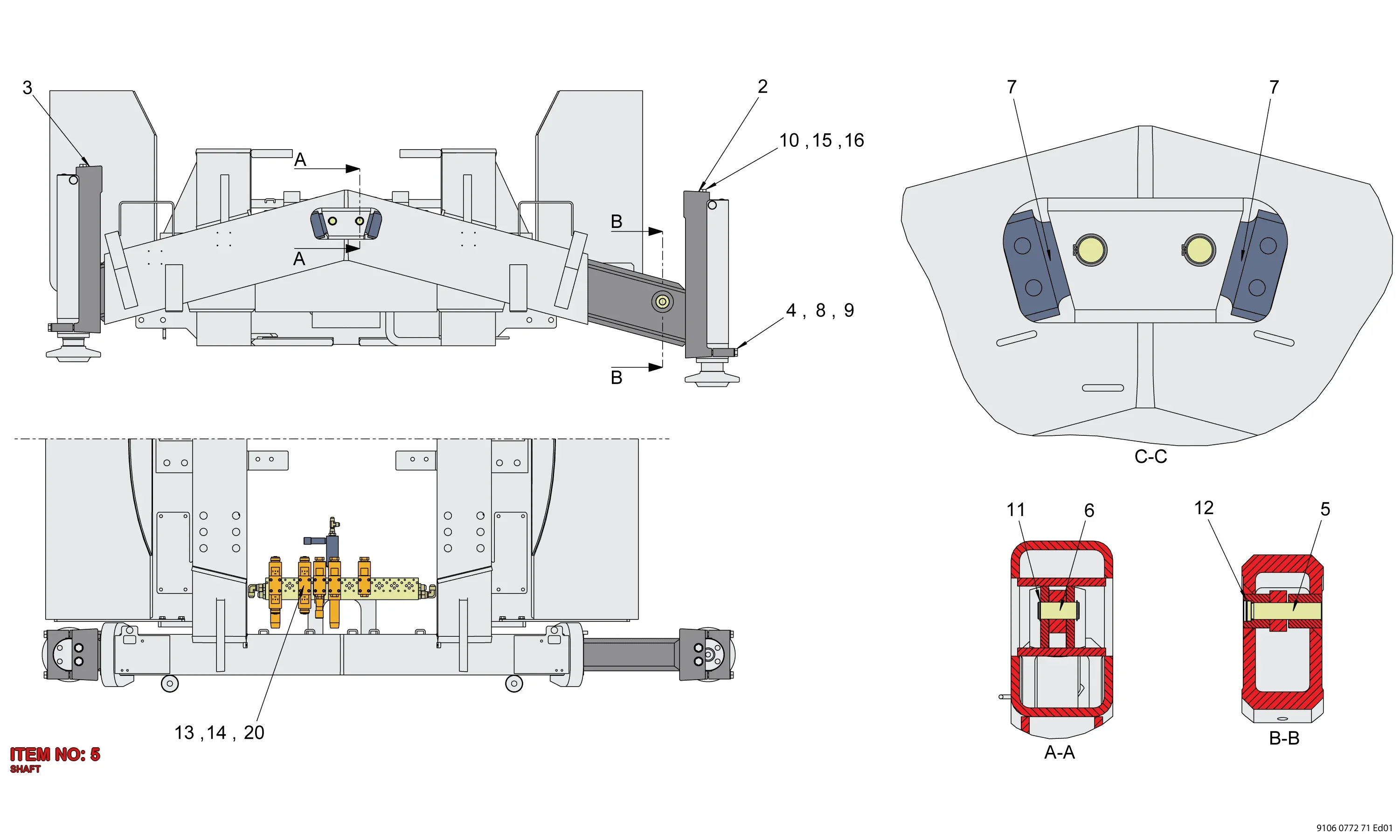5112 3044 10 SHAFT - Technical Drawing