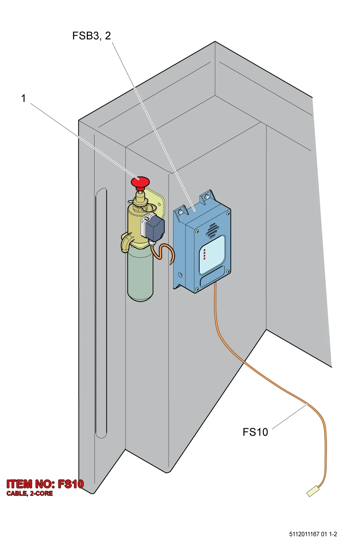5112 3049 84 CABLE, 2-CORE - Technical Drawing