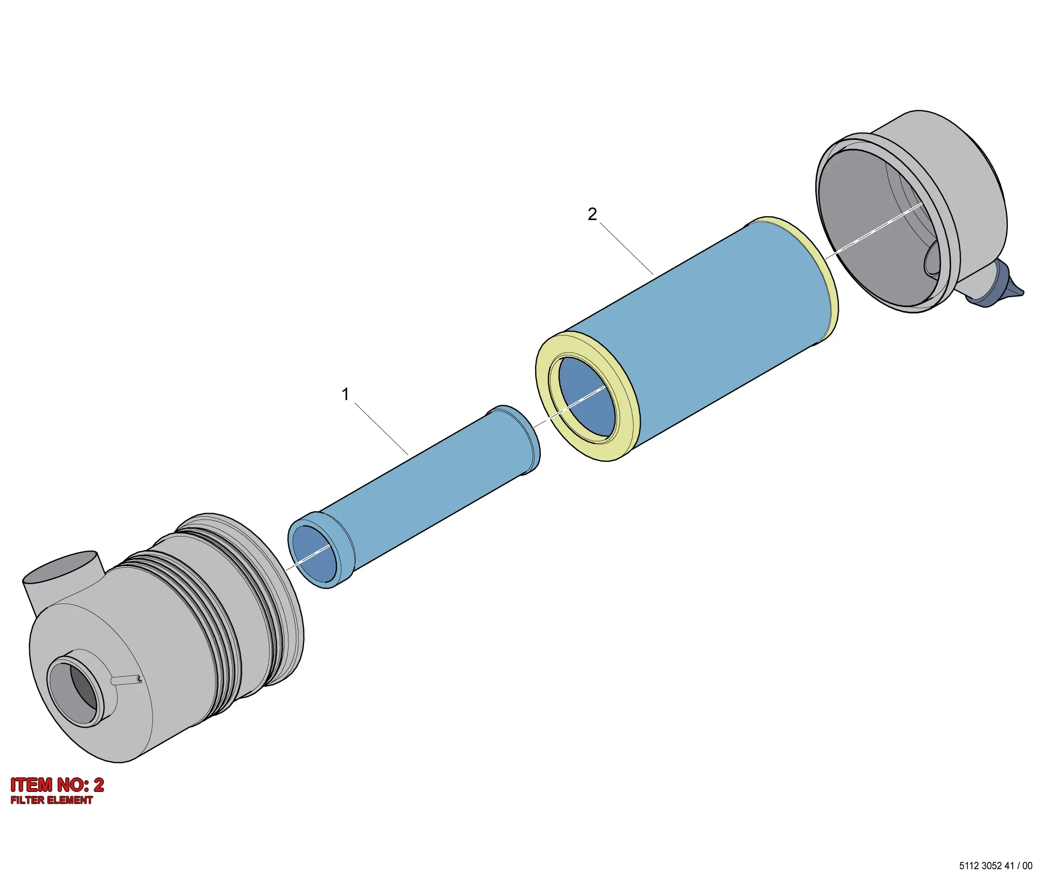 5112 3052 42 FILTER ELEMENT - Technical Drawing
