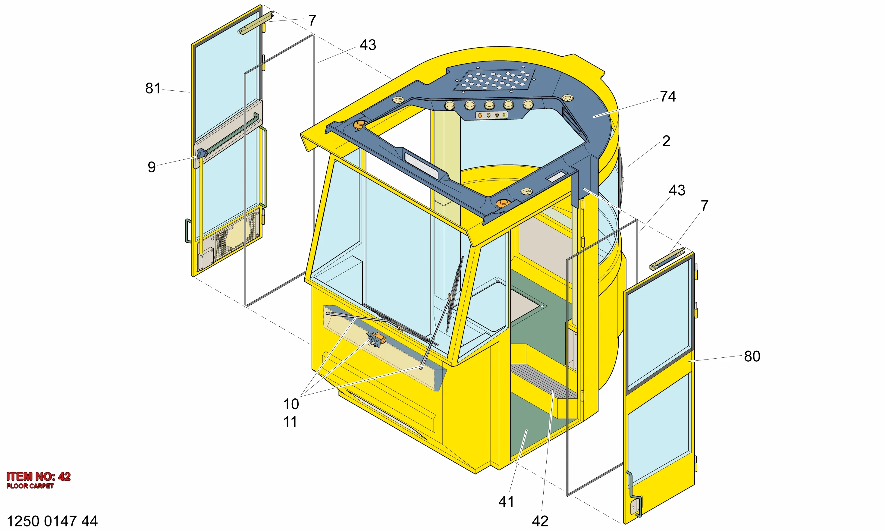 5112 3061 20 FLOOR CARPET - Technical Drawing
