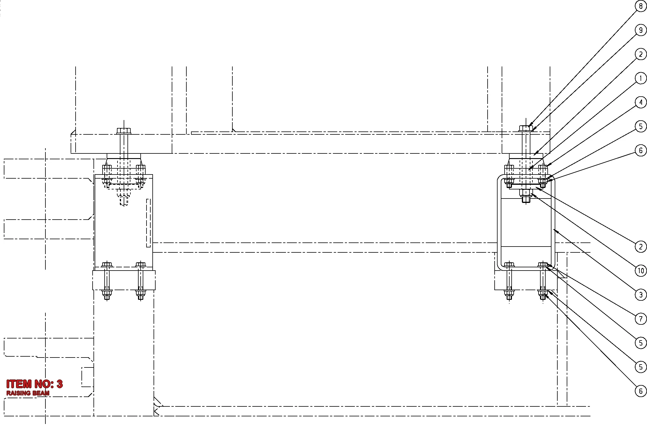 5112 3061 90 RAISING BEAM - Technical Drawing