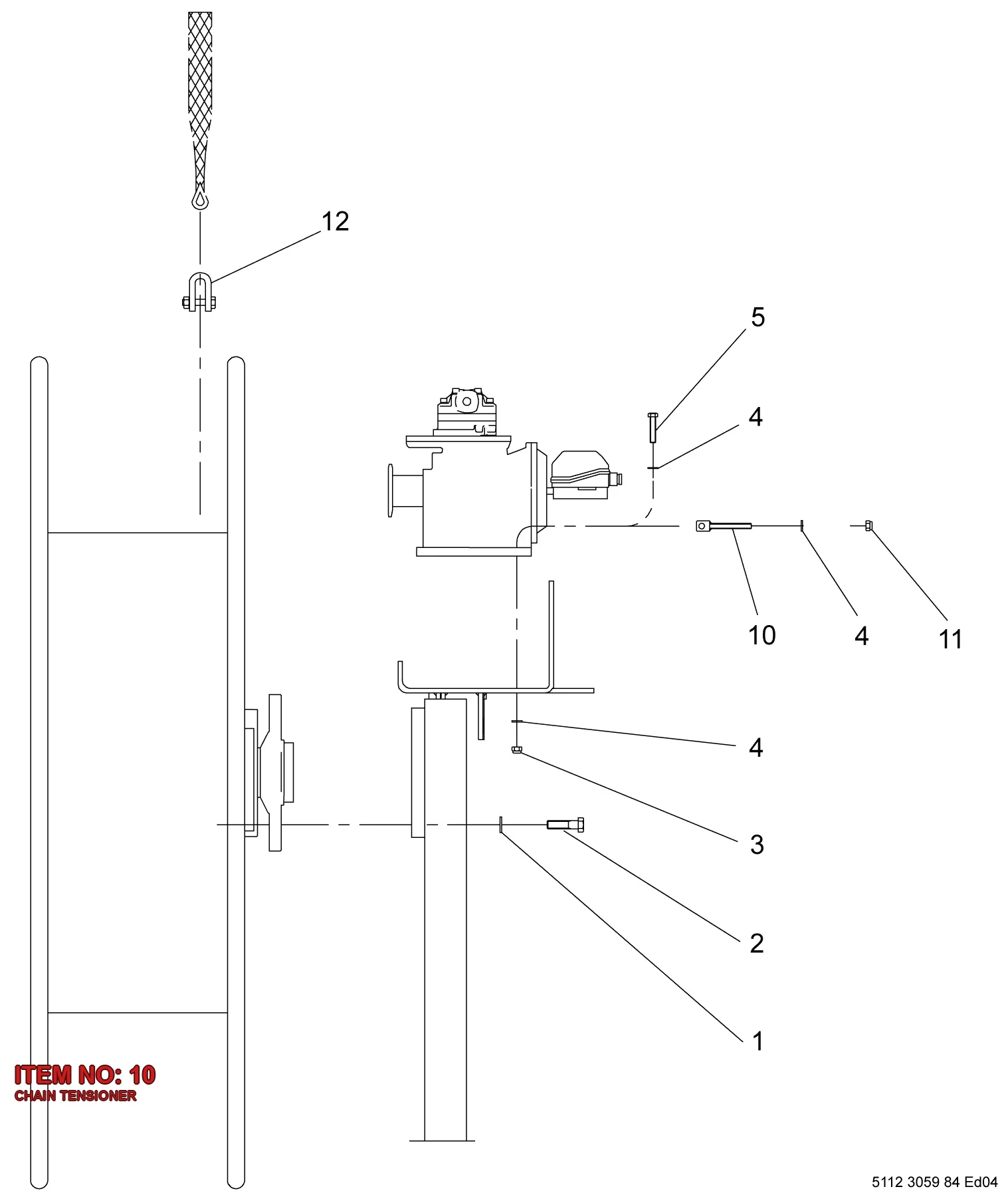 5112 3072 04 CHAIN TENSIONER - Technical Drawing