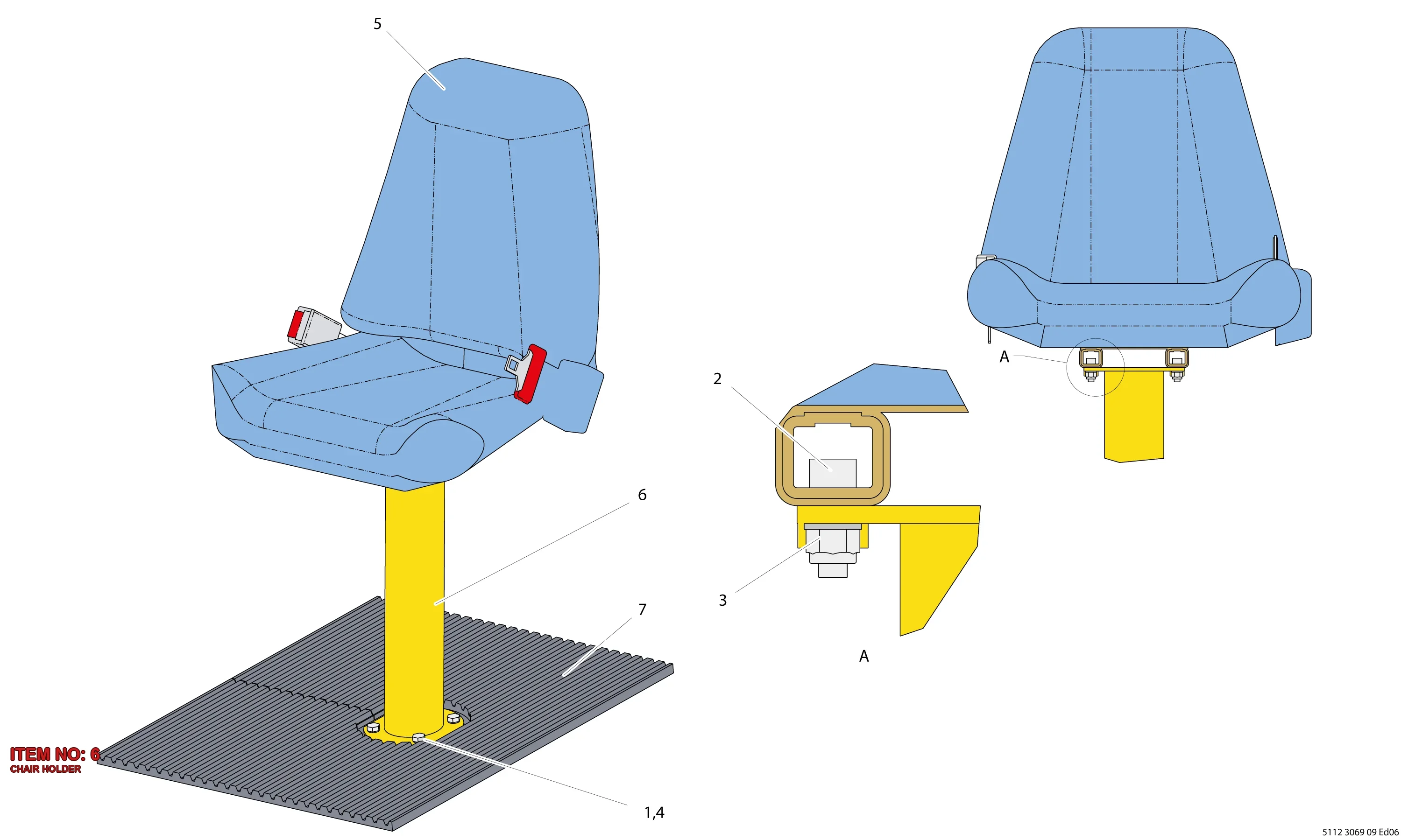 5112 3078 26 CHAIR HOLDER - Technical Drawing