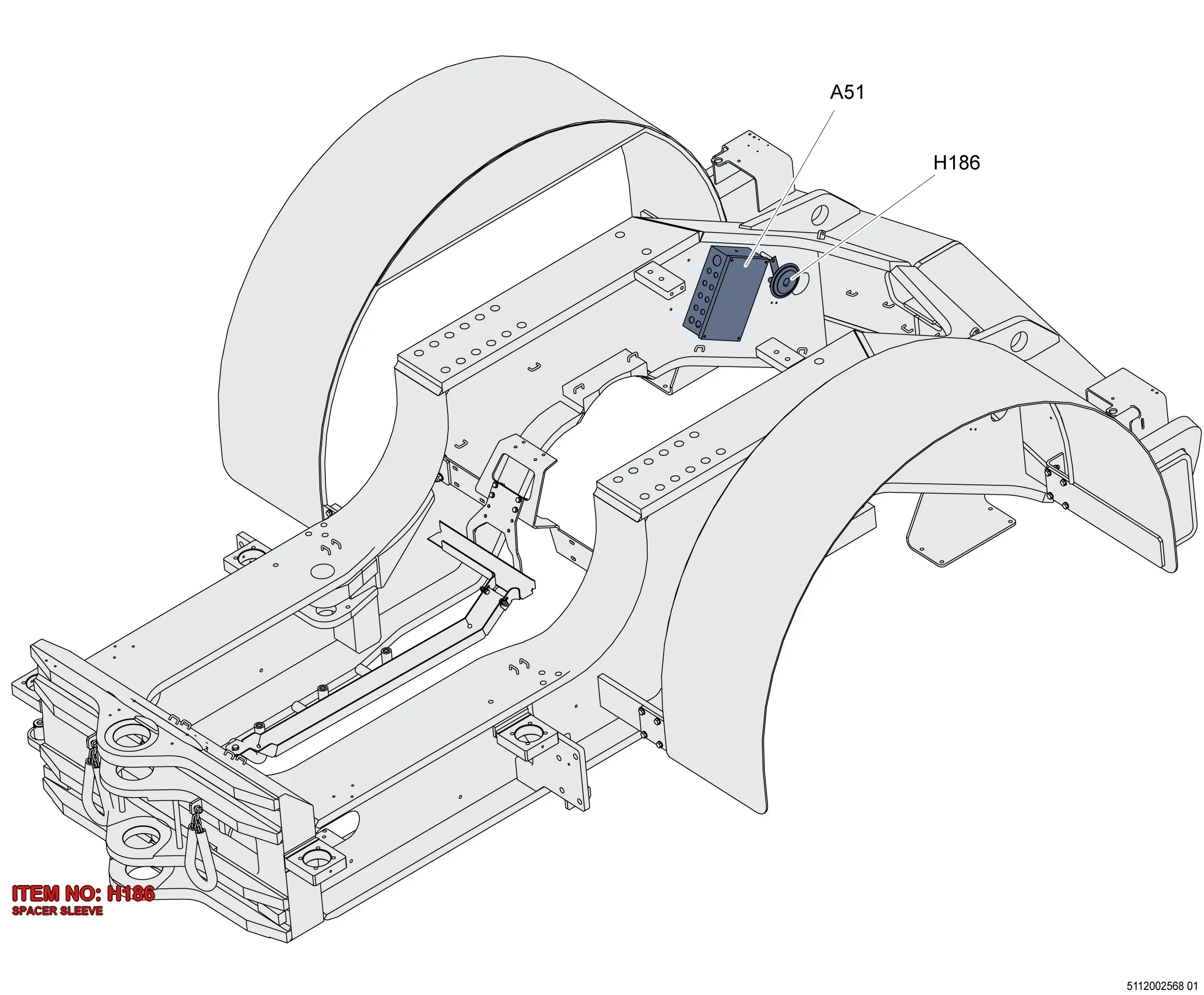 5112 3079 28 SPACER SLEEVE - Technical Drawing