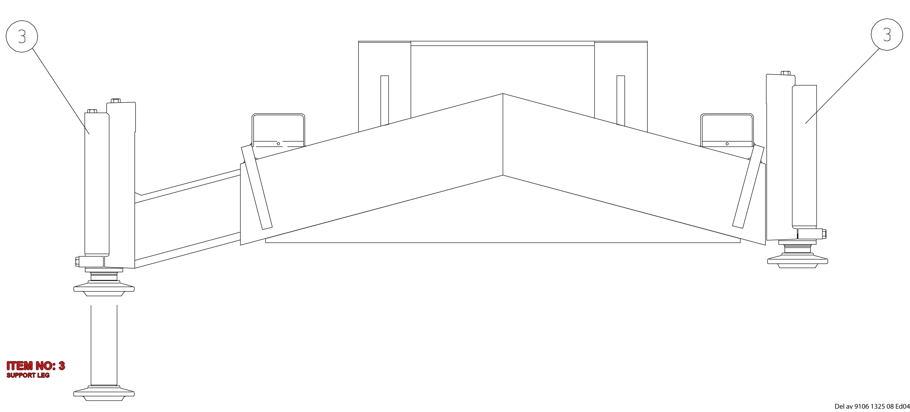 5112 3079 29 SUPPORT LEG - Technical Drawing