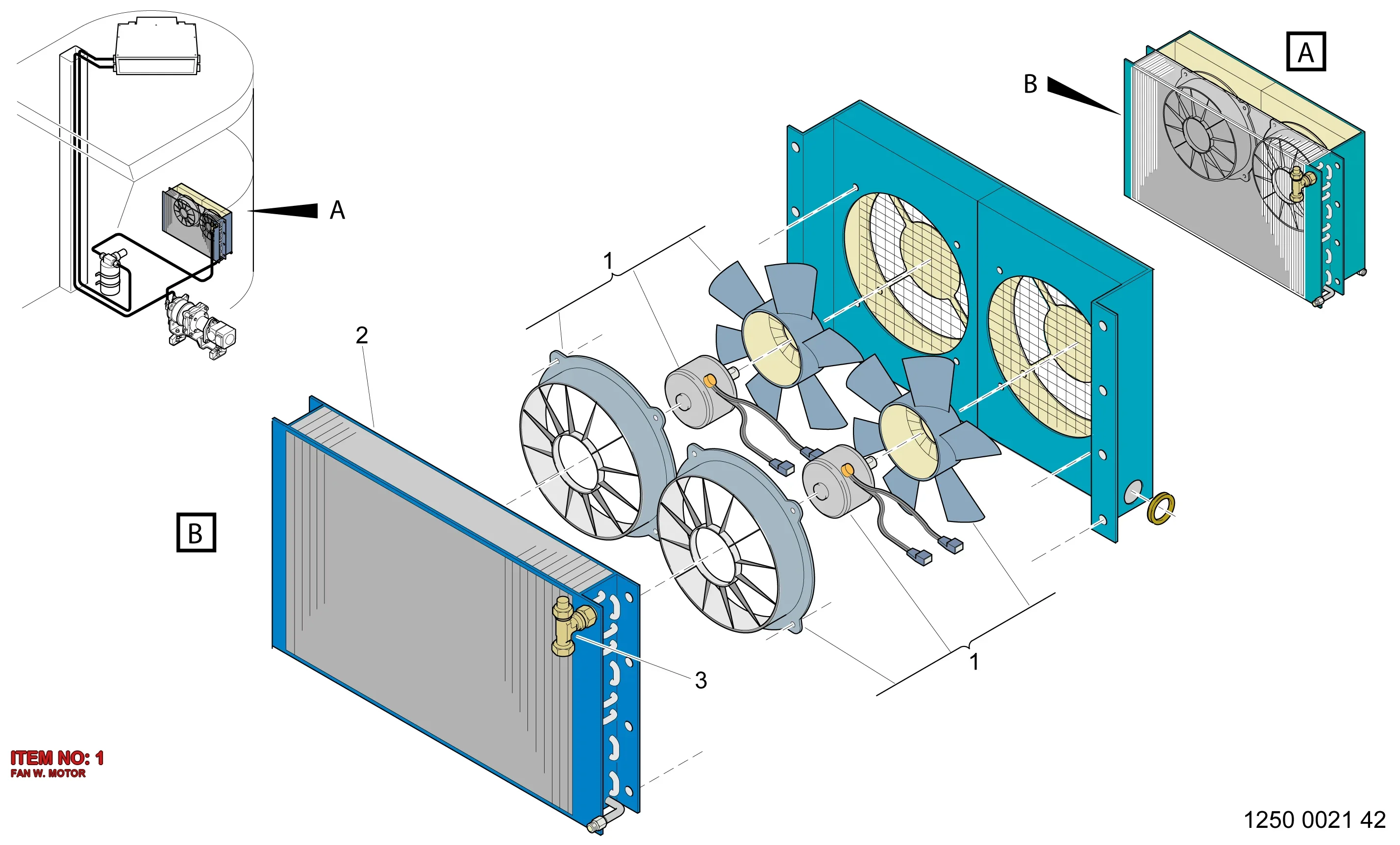 5112 3085 86 FAN W. MOTOR - Technical Drawing