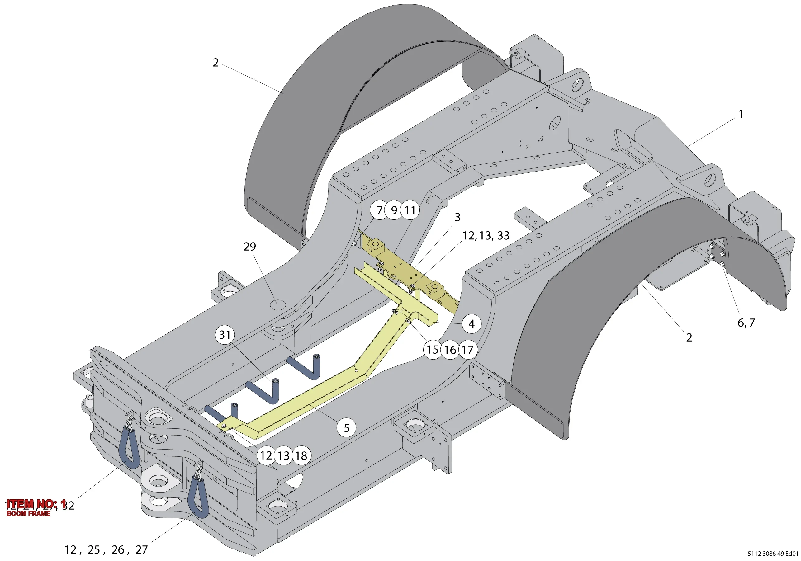 5112 3086 50 BOOM FRAME - Technical Drawing