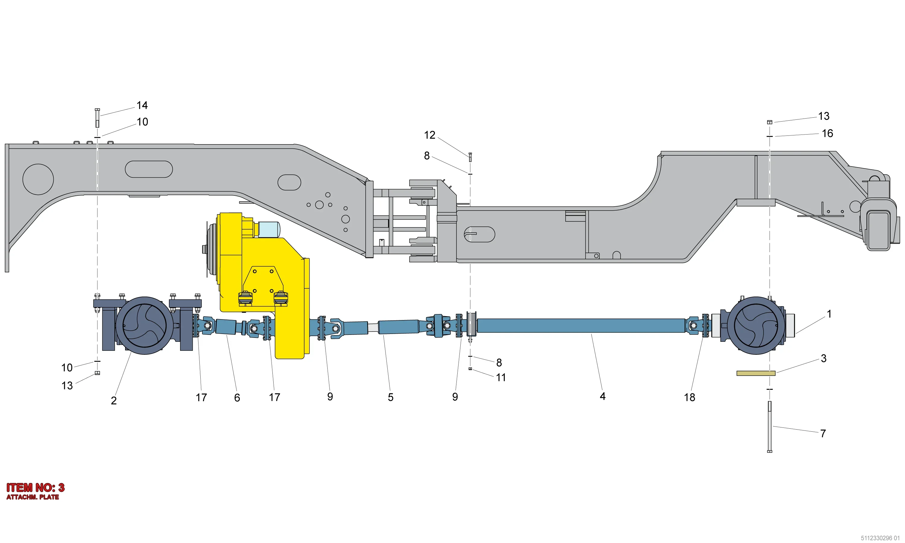 5112 3086 57 ATTACHM. PLATE - Technical Drawing